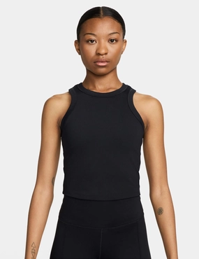 One Fitted Dri-FIT Cropped Tank Top - Black open field
