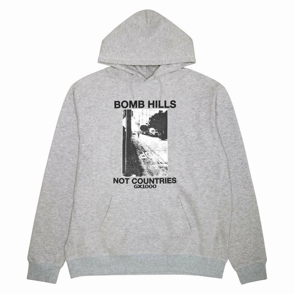GX1000 - Bomb Hills Not Countries Hoodie Grey/Black Country club style