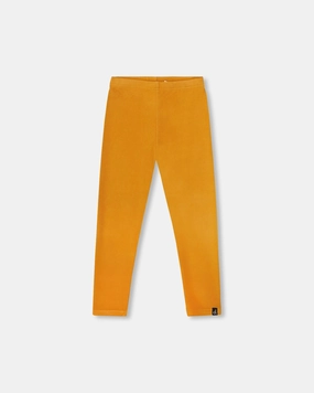 Casual Comfort Look RecyclablePackaging Super Soft Ribbed Leggings Golden Yellow