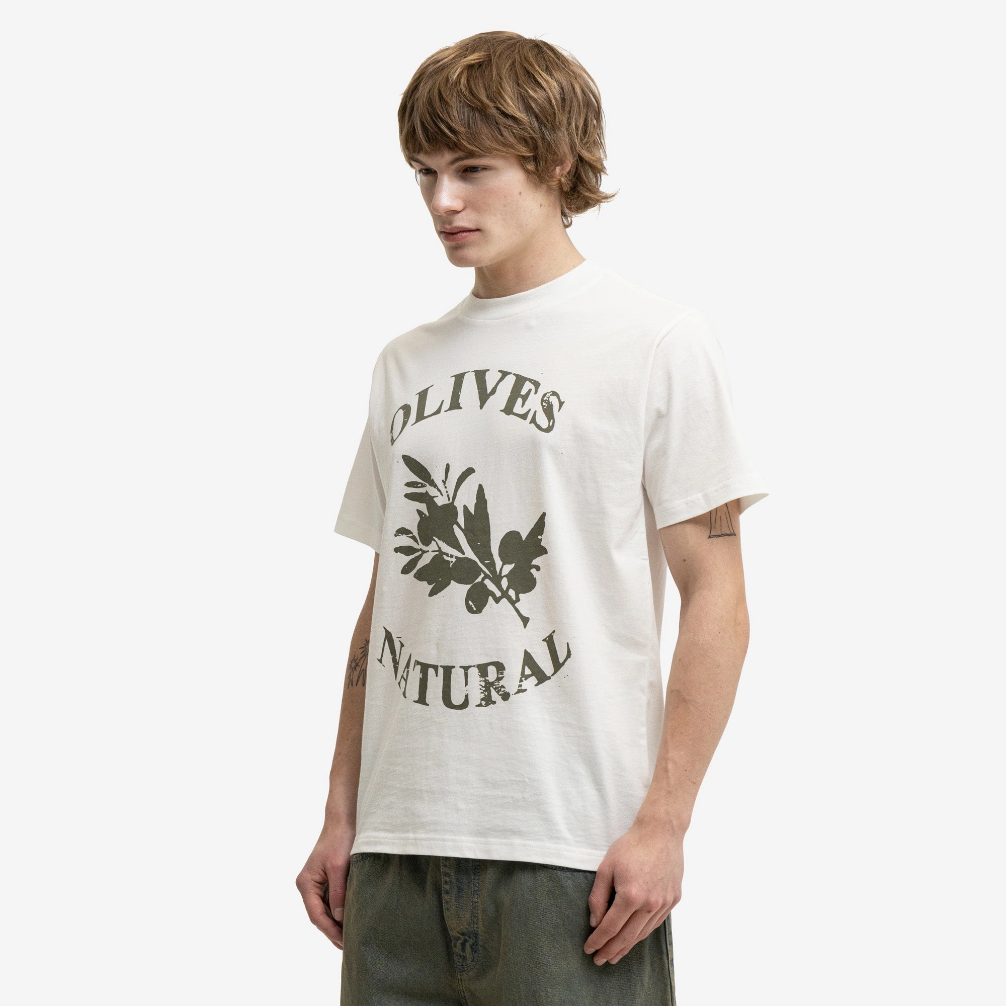Museum Of Peace & Quiet Olives T-Shirt White modern hem