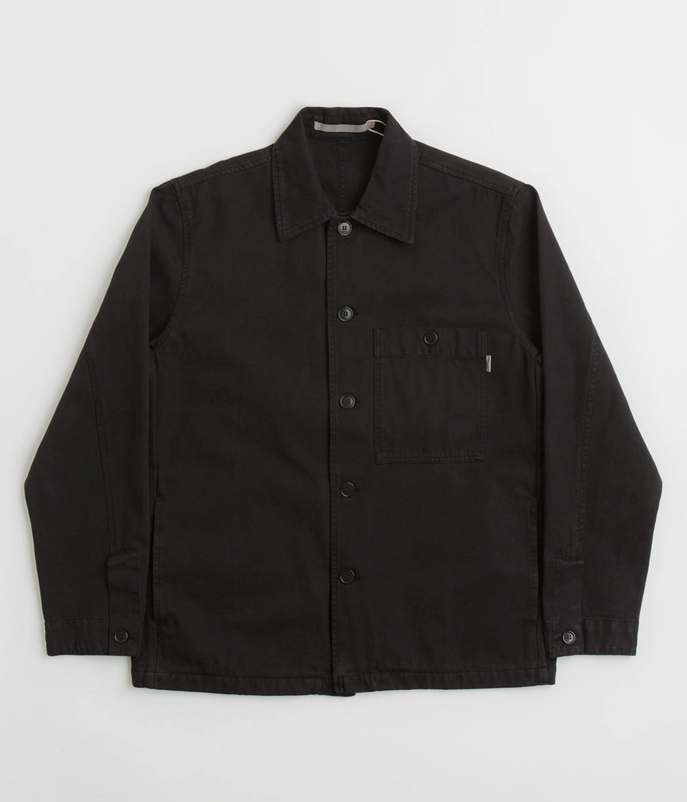 HiddenStorage Weather Control Norse Projects Standard Twill Overshirt - Black