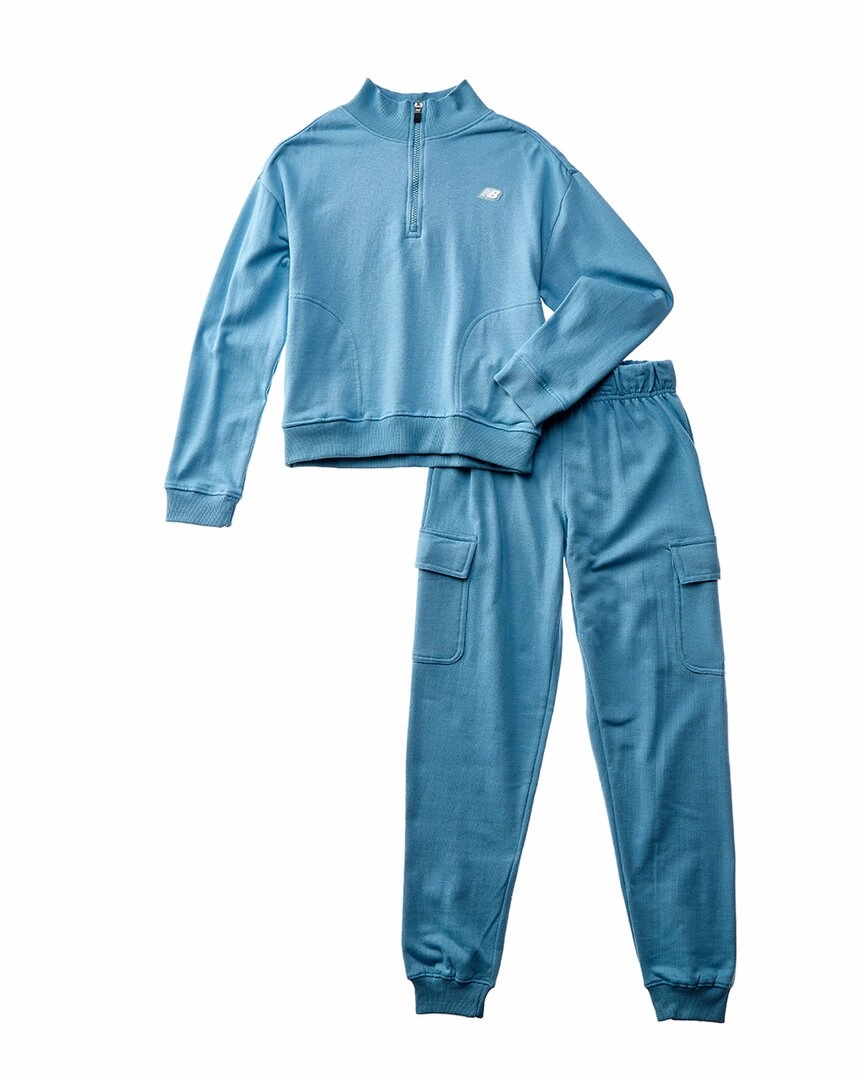 Easy Match Core Utility New Balance 2pc 1/4-Zip Pullover& Cargo Jogger Pant Set