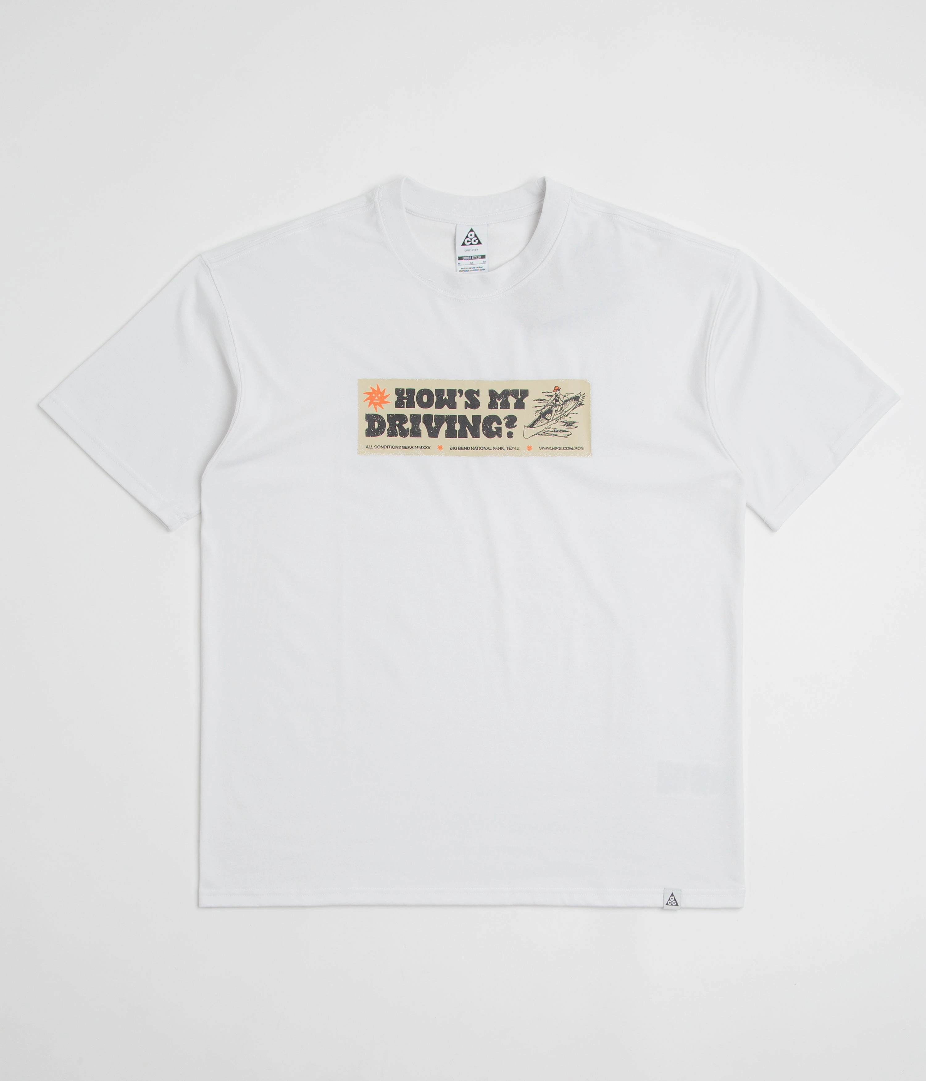 Nike ACG Canoe Sticker T-Shirt - Summit White ruffle