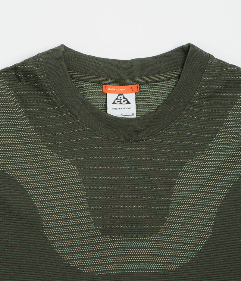 Nike ACG Delta River Long Sleeve T-Shirt - Sequoia / Barely Volt Square Neck