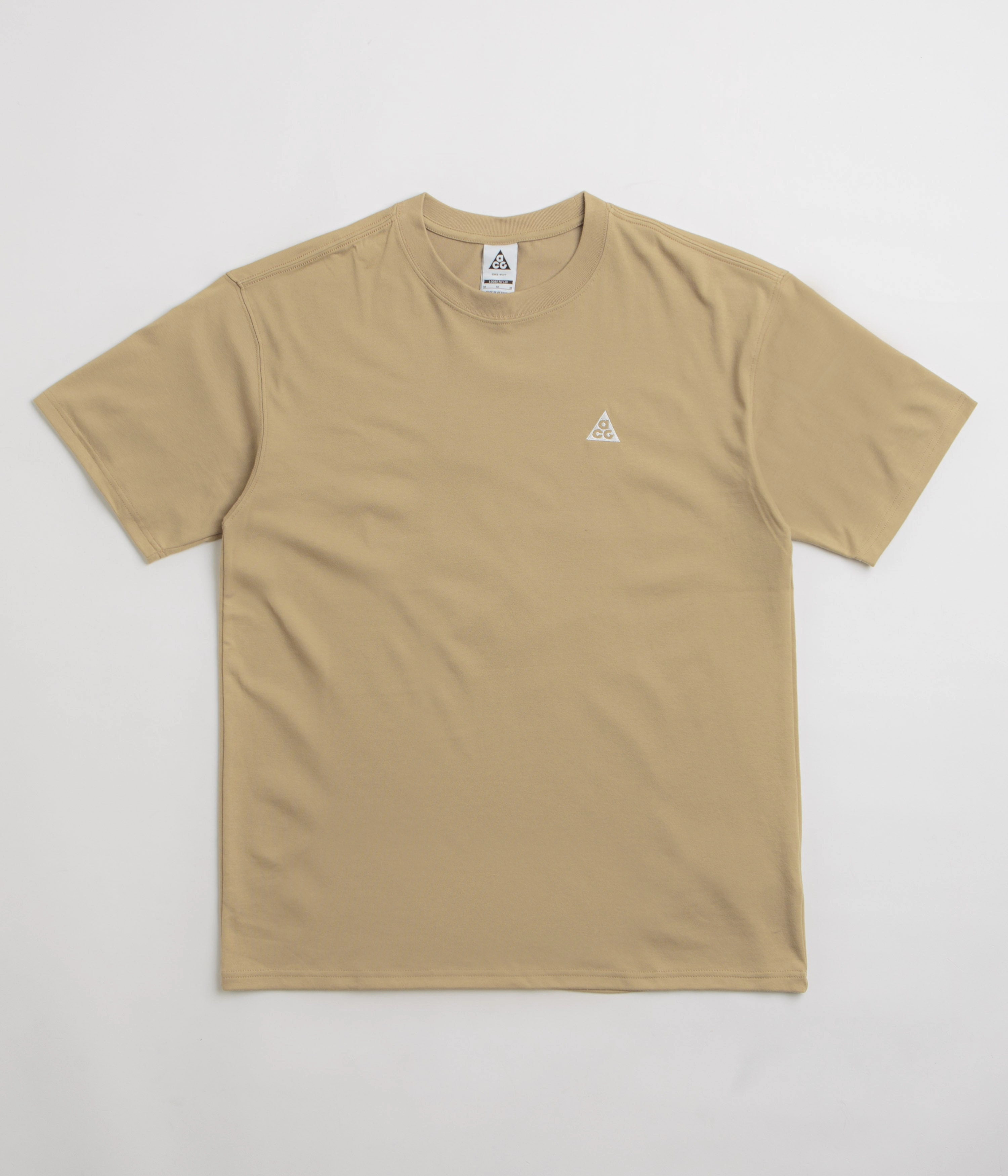 Nike ACG Tri Logo T-Shirt - Parachute Beige fringe wide-leg pants silhouette