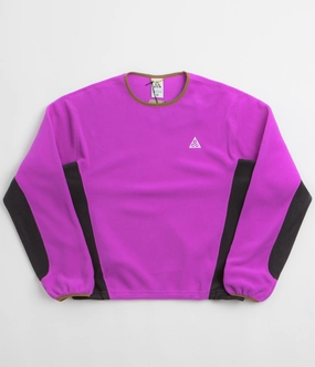 Nike ACG Wolf Tree Crewneck Sweatshirt  - Vivid Purple / Black / Summit White hook accents product graduation pride