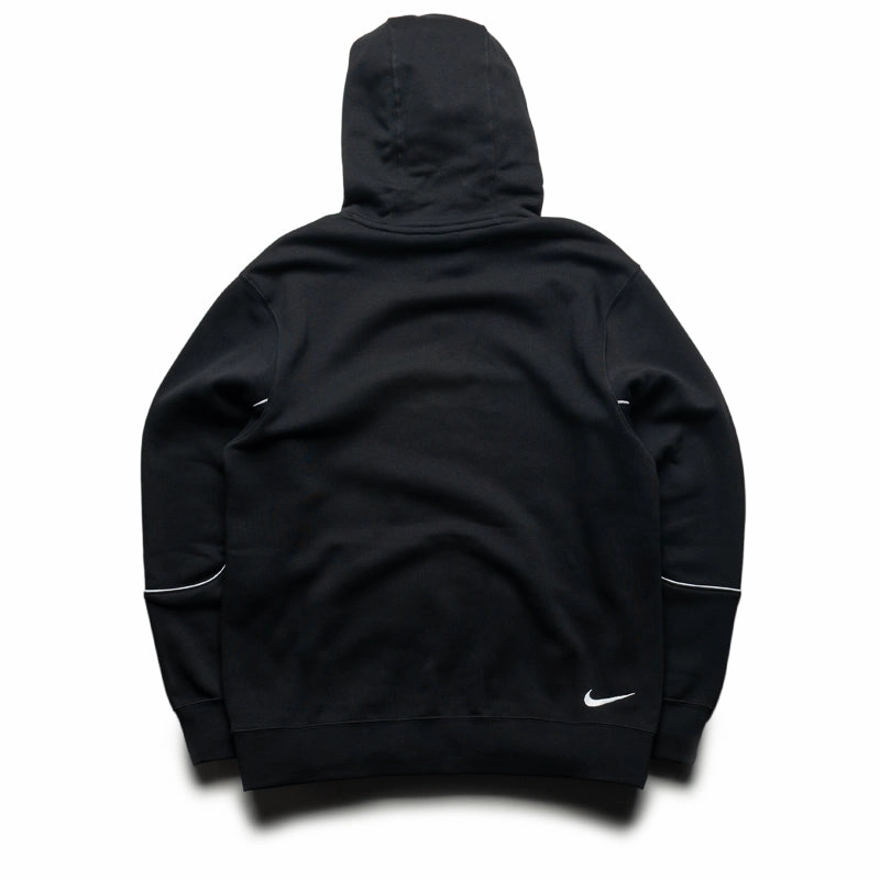 Nike Club Total 90 Soccer Pullover Hoodie - Black/White Comfy Design Extended Back Length