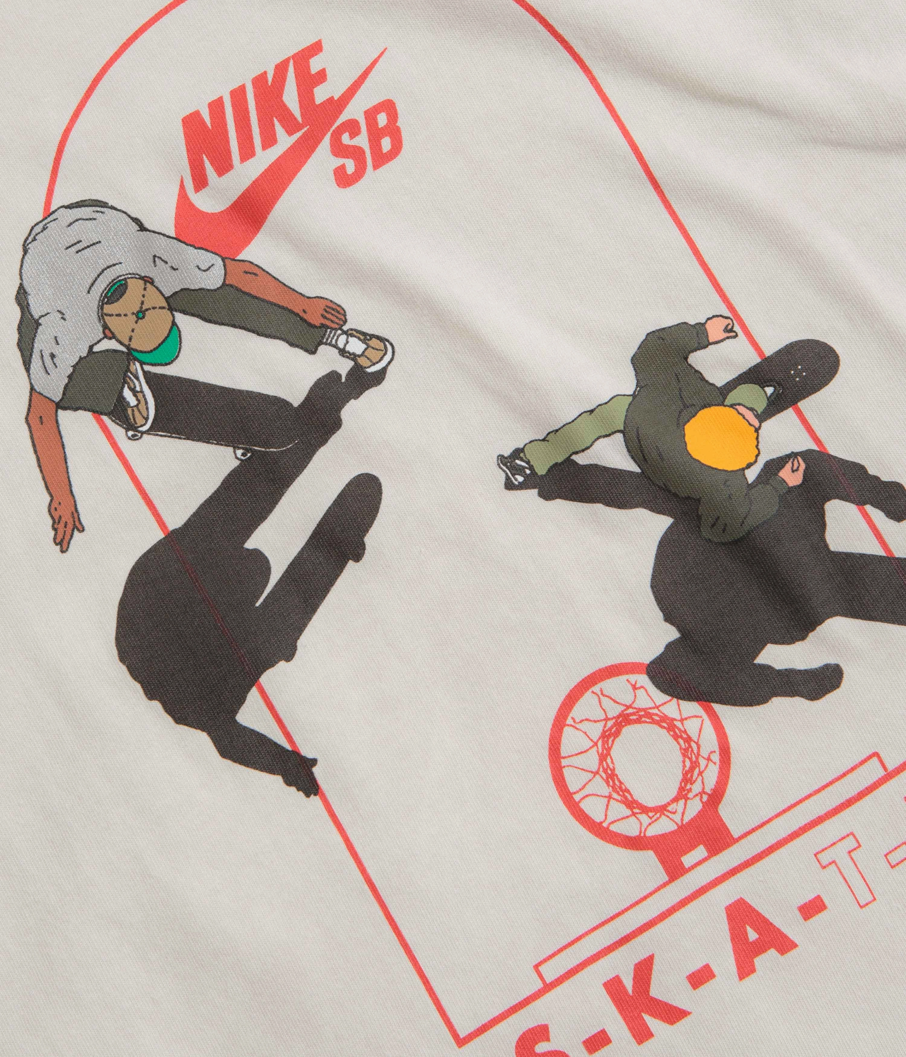 Floral Pattern Nike SB Court T-Shirt - Light Bone