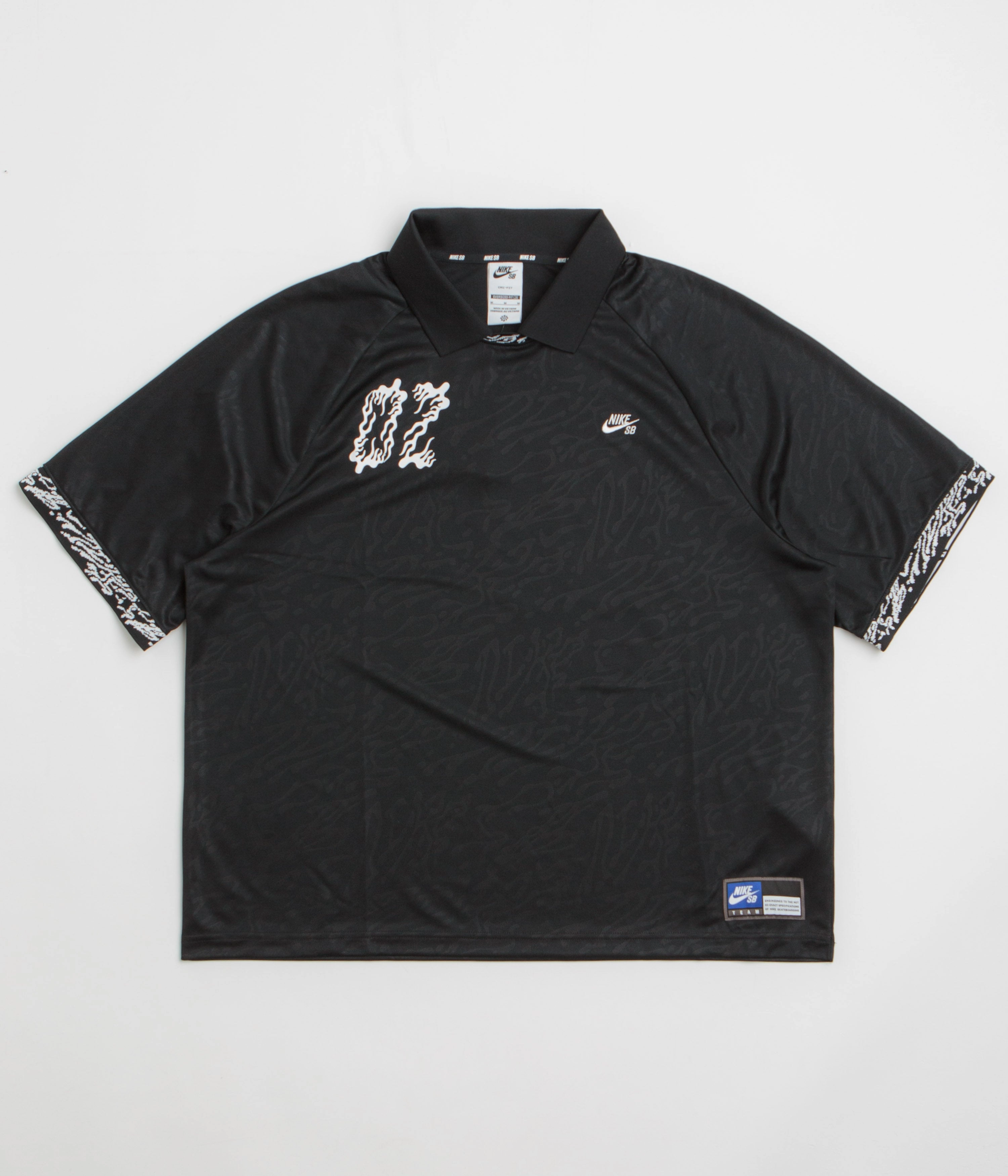 No Slip Sleeve Banding Nike SB Jacquard Jersey - Black / Black / White