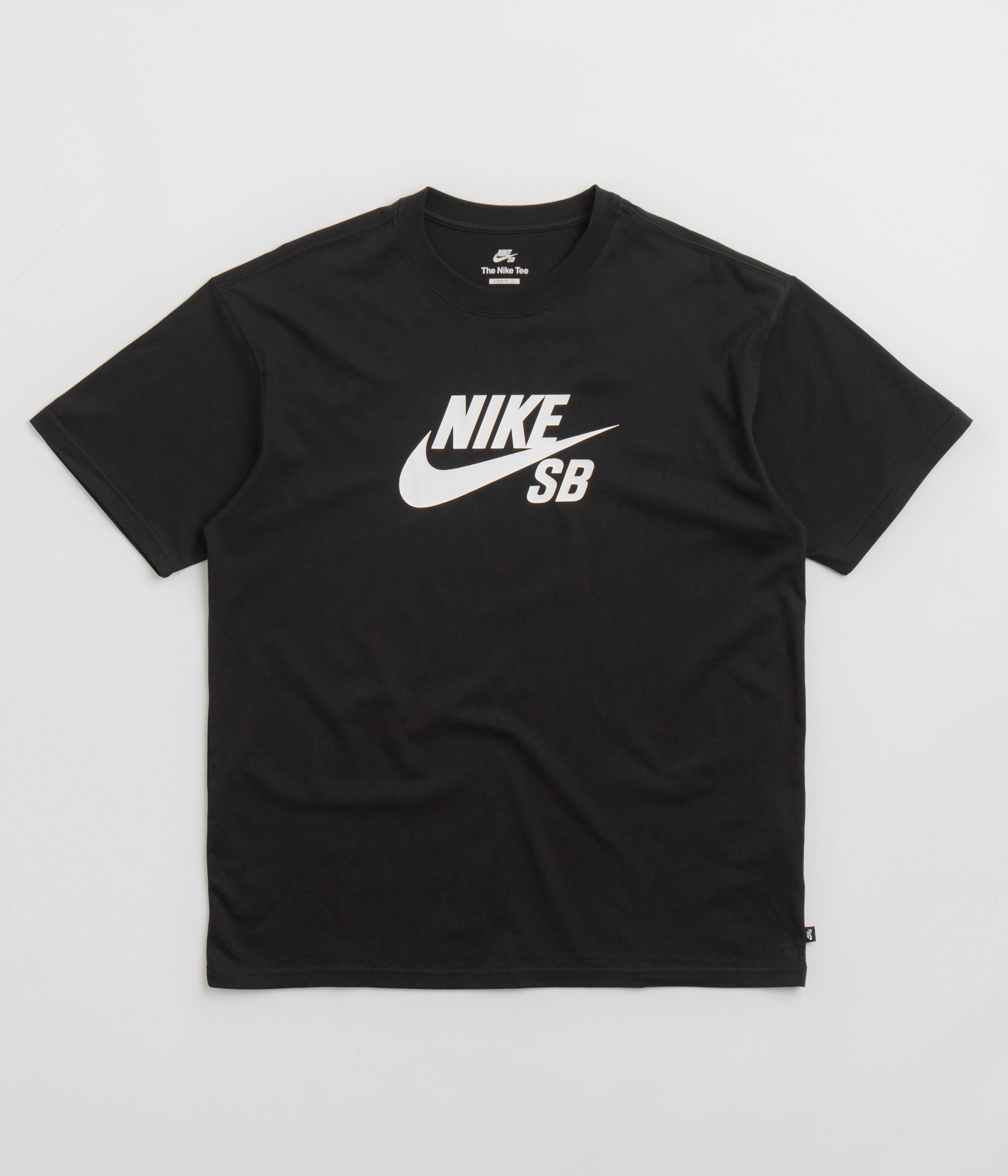 Long Length Nike SB Large Logo T-Shirt - Black / White