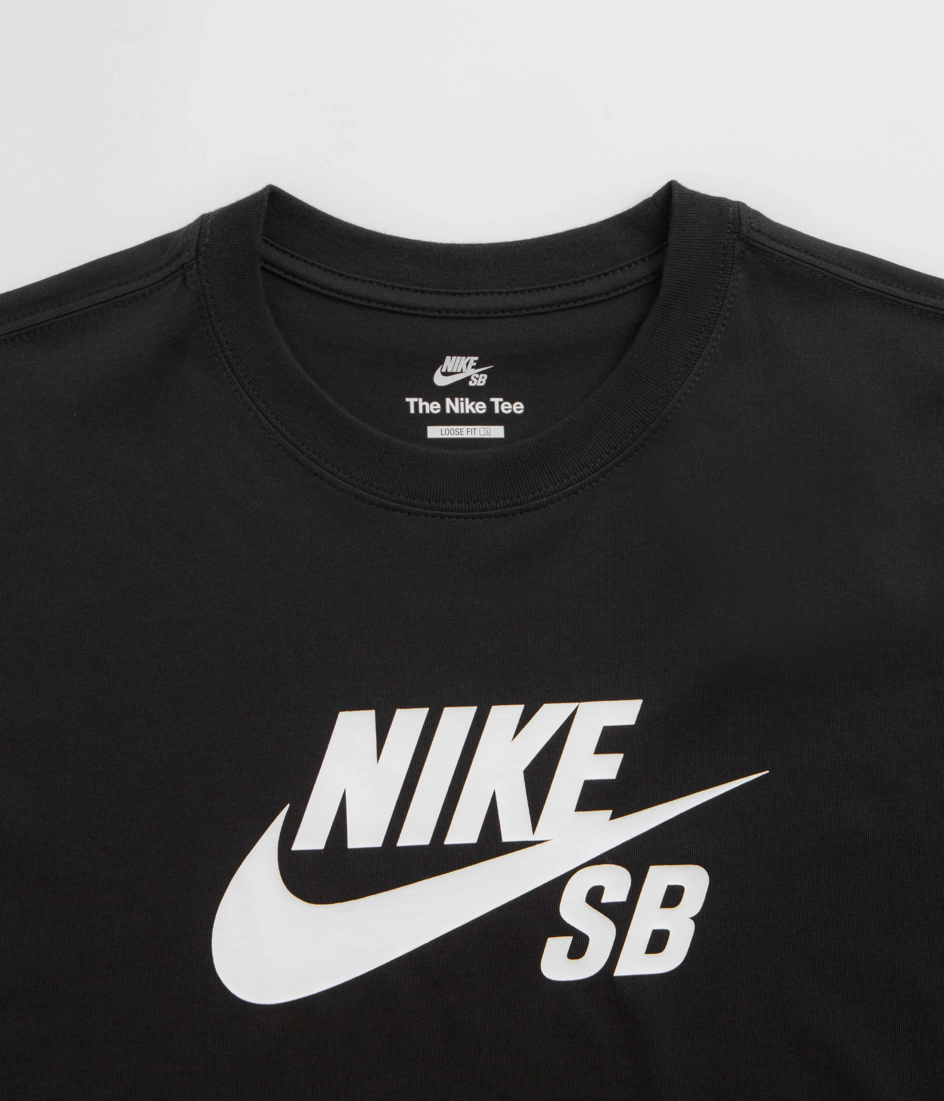 Nike SB Large Logo T-Shirt - Black / White simple accessories Wrinkle Resistant Finish
