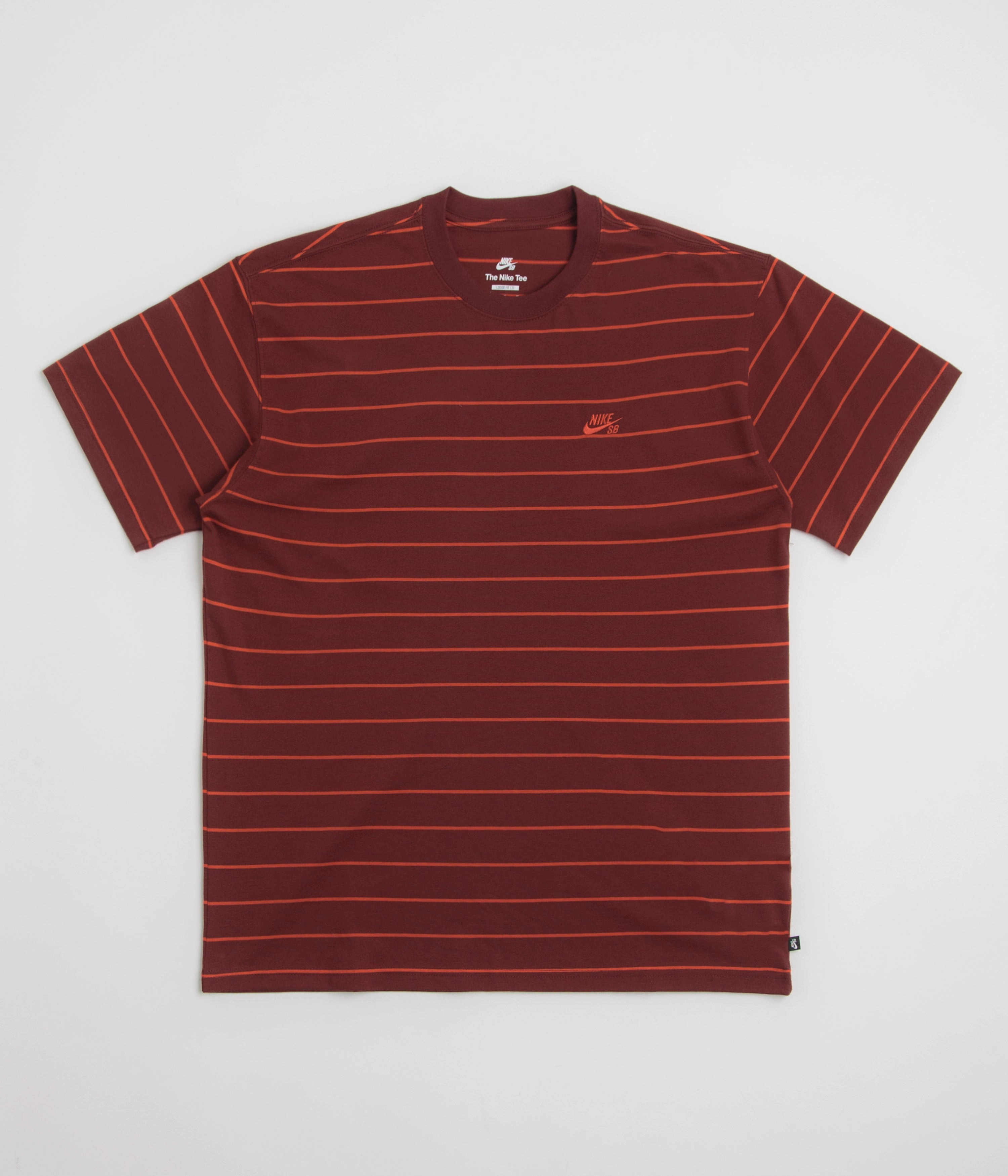 Nike SB Striped T-Shirt - Dark Team Red Minimalist Look