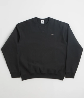 Cool Outfit Nike Solo Swoosh Crewneck Sweatshirt - Black / White / White