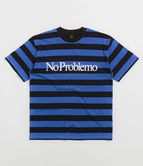 Humid climate yacht event No Problemo Striped T-Shirt - Black Multi
