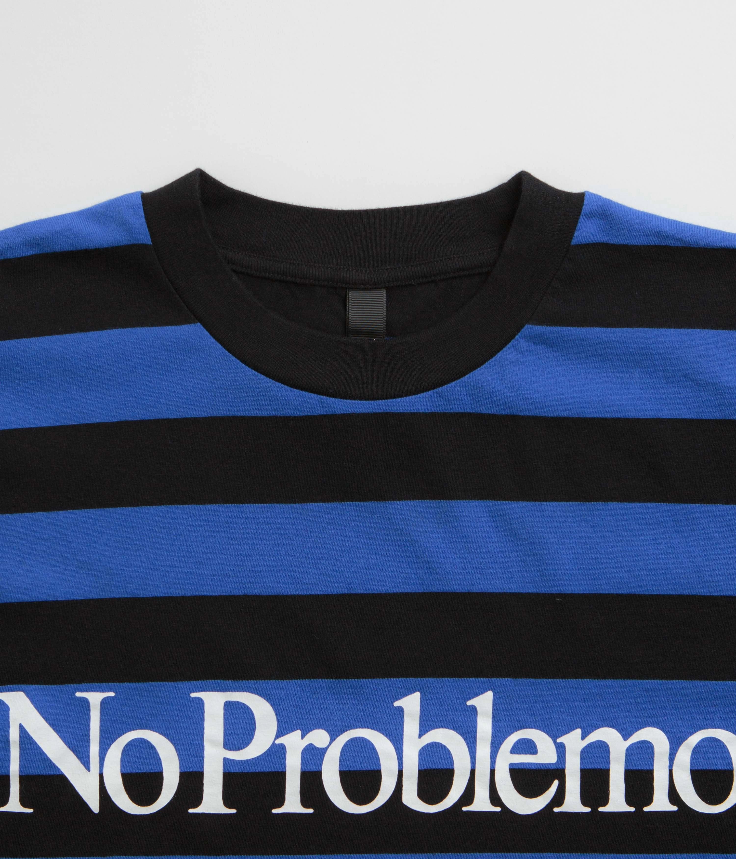 baseball event Mountain area No Problemo Striped T-Shirt - Black Multi