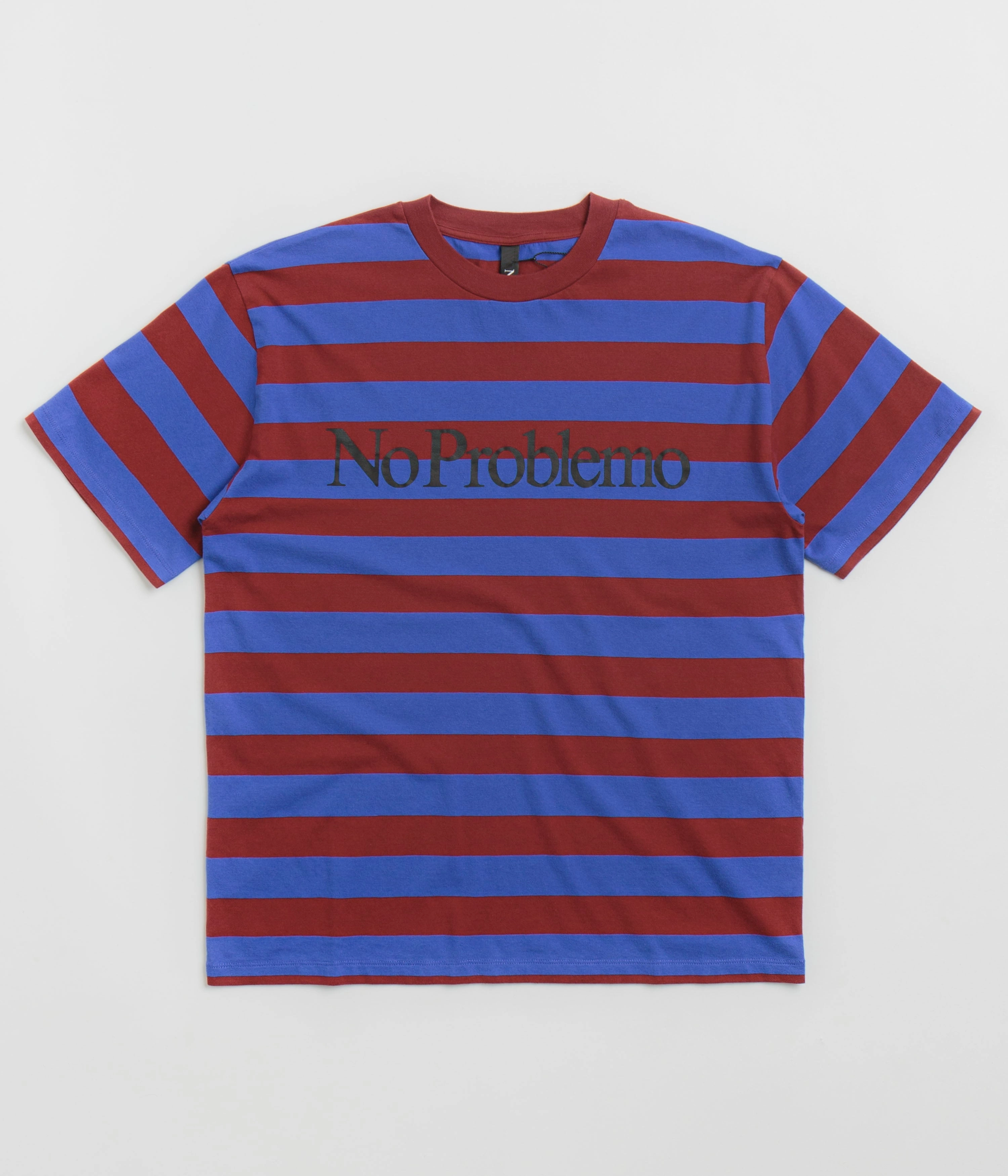 No Problemo Striped T-Shirt - Burgundy Multi arcade venue Maxi length