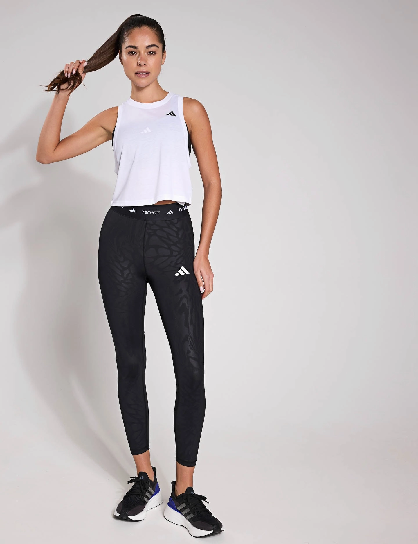 Layered Mesh Train Essentials Boxy Workout Tank Top - White