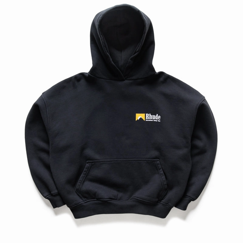 Rhude International Racing Logo Hoodie - Vintage Black Polyester Blend All Purpose