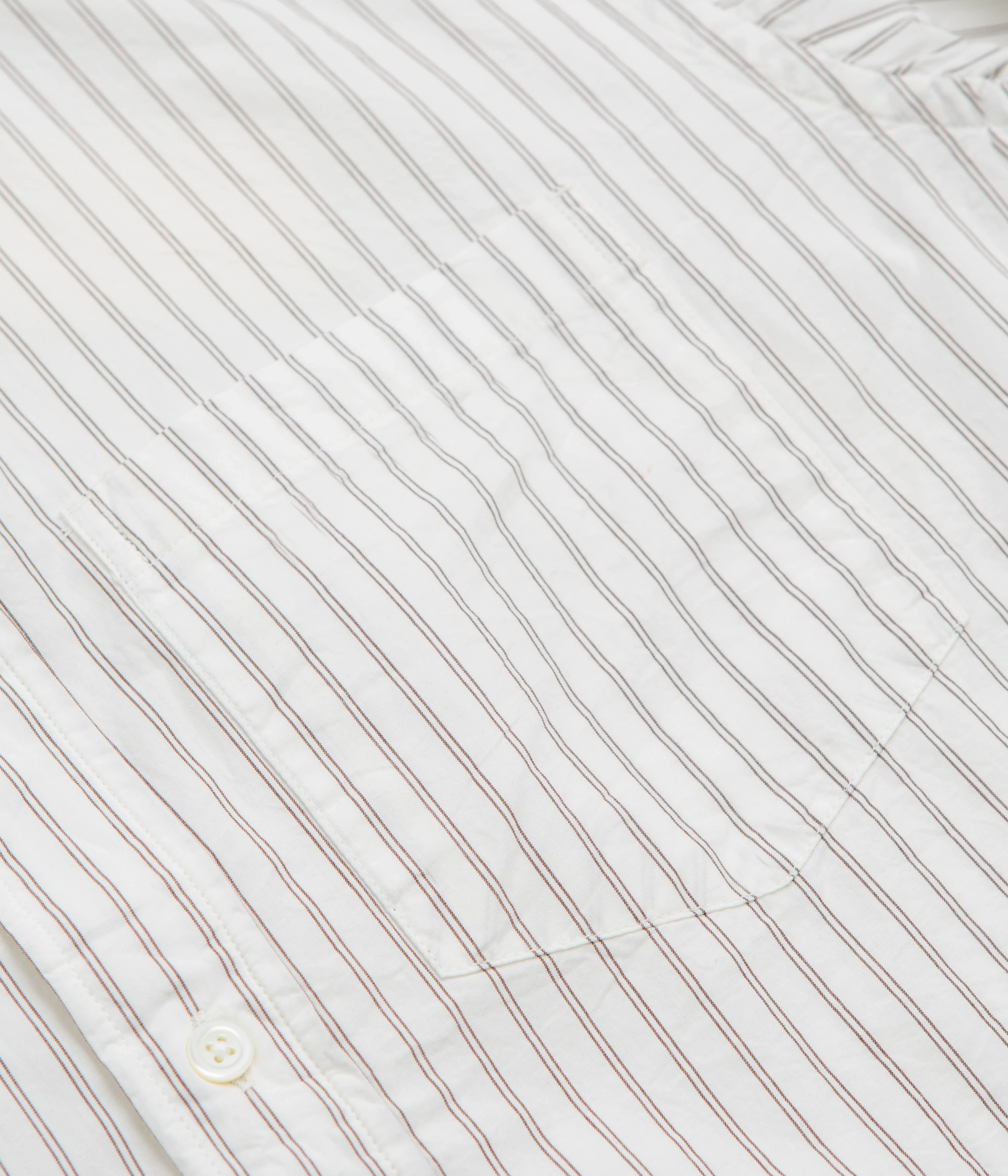 Holiday Travel Layering Piece Norse Projects Algot Poplin Stripe Shirt - Ecru Stripe