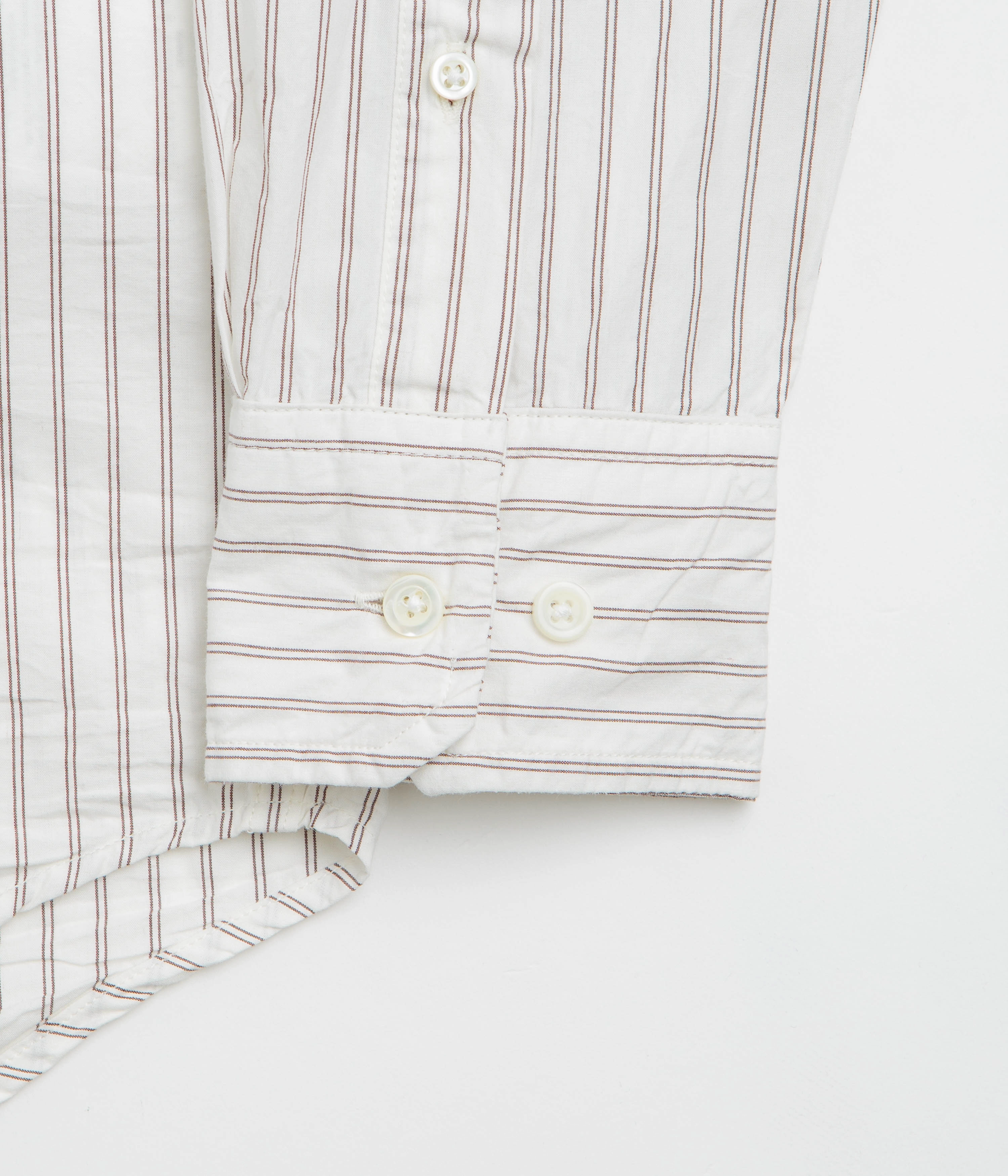 Norse Projects Algot Poplin Stripe Shirt - Ecru Stripe Essential Piece