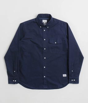 Norse Projects Algot Relaxed Overdyed Oxford Shirt - Workwear Blue Tailored Fit