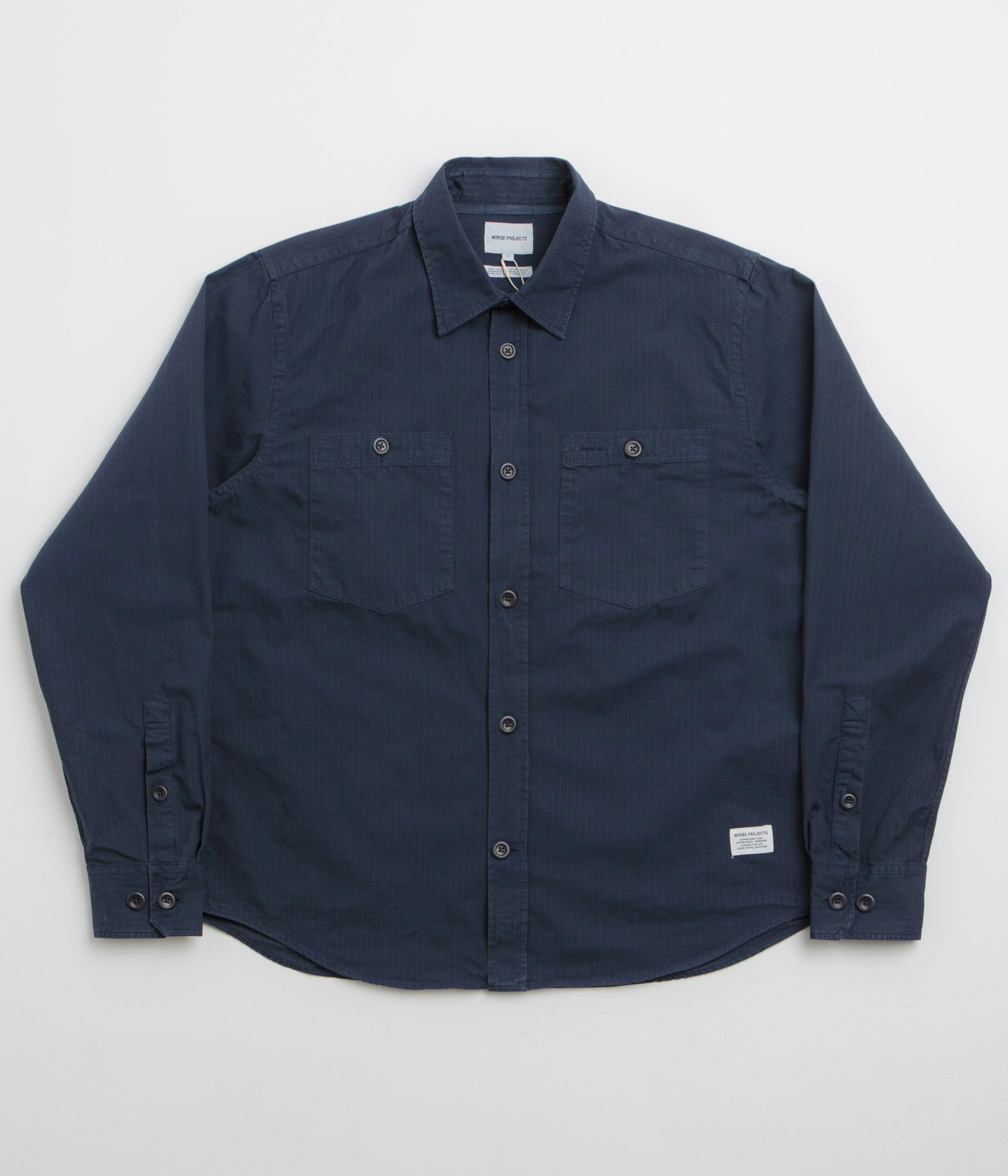 Norse Projects Algot Relaxed Shirt - Workwear Blue Lightweight Wear Go-To Look