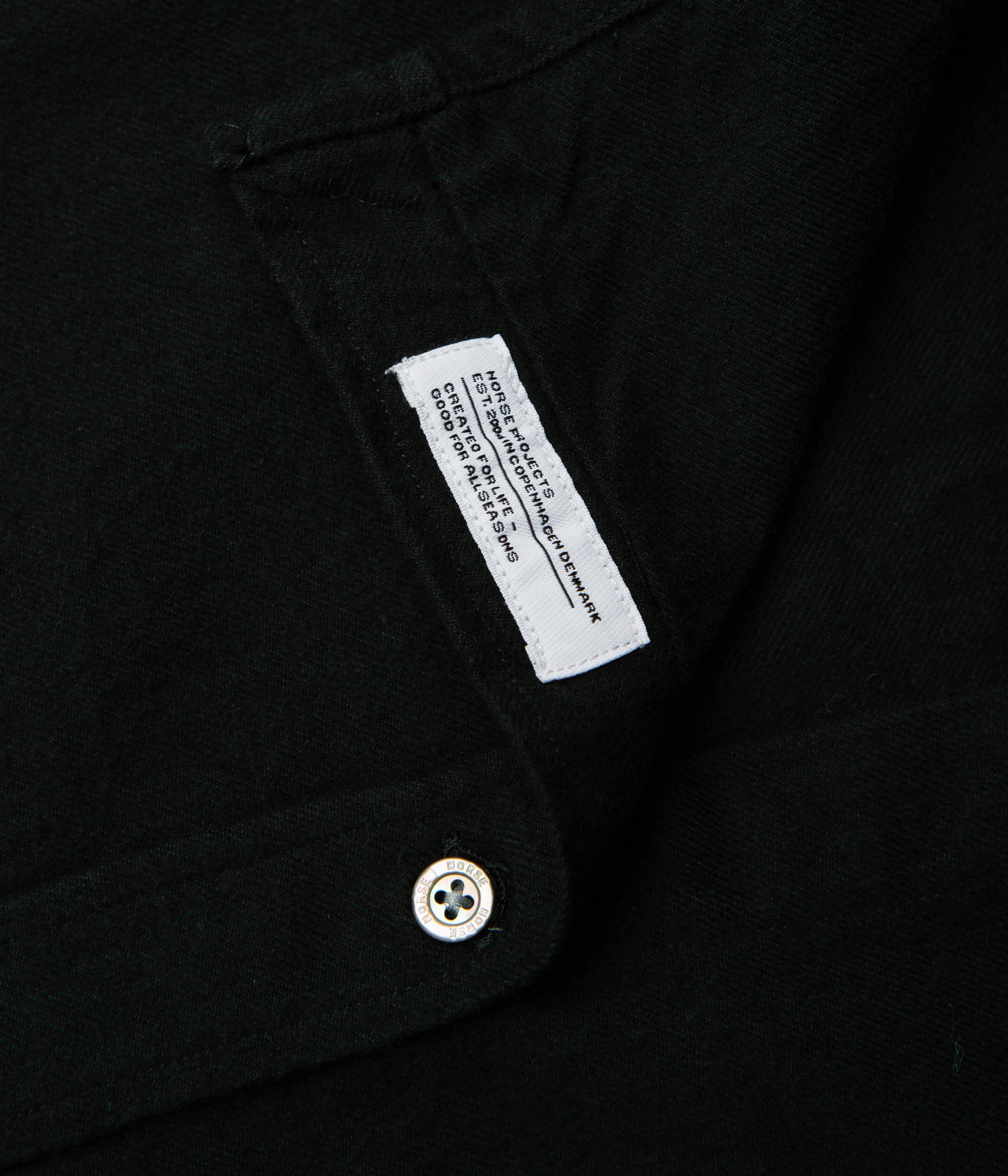 Double Stitched Hems Norse Projects Anton Organic Flannel Shirt - Dark Green