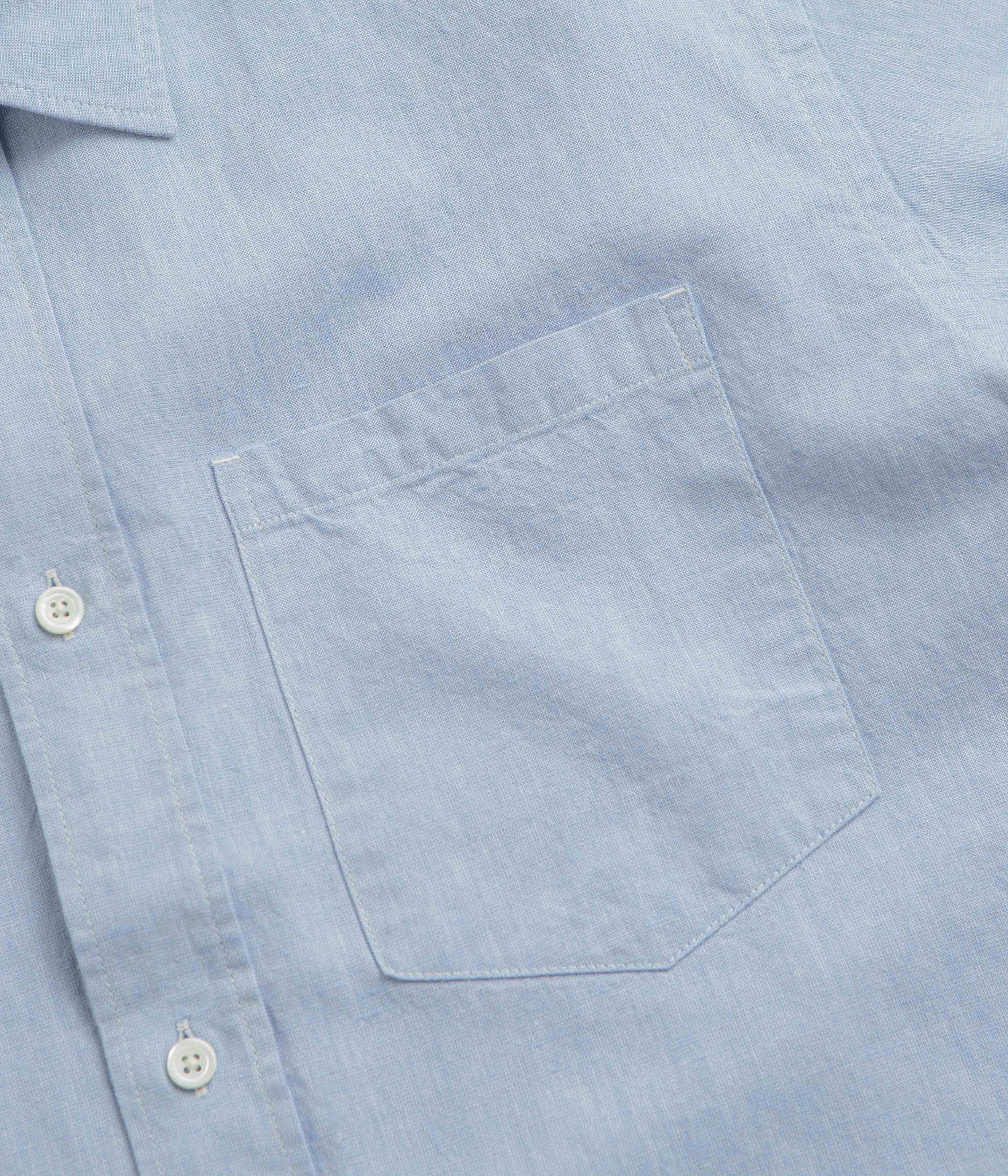 Moisture Wicking Layer Tagless Labeling Norse Projects Ivan Relaxed Cotton Linen Short Sleeve Shirt - Pale Blue
