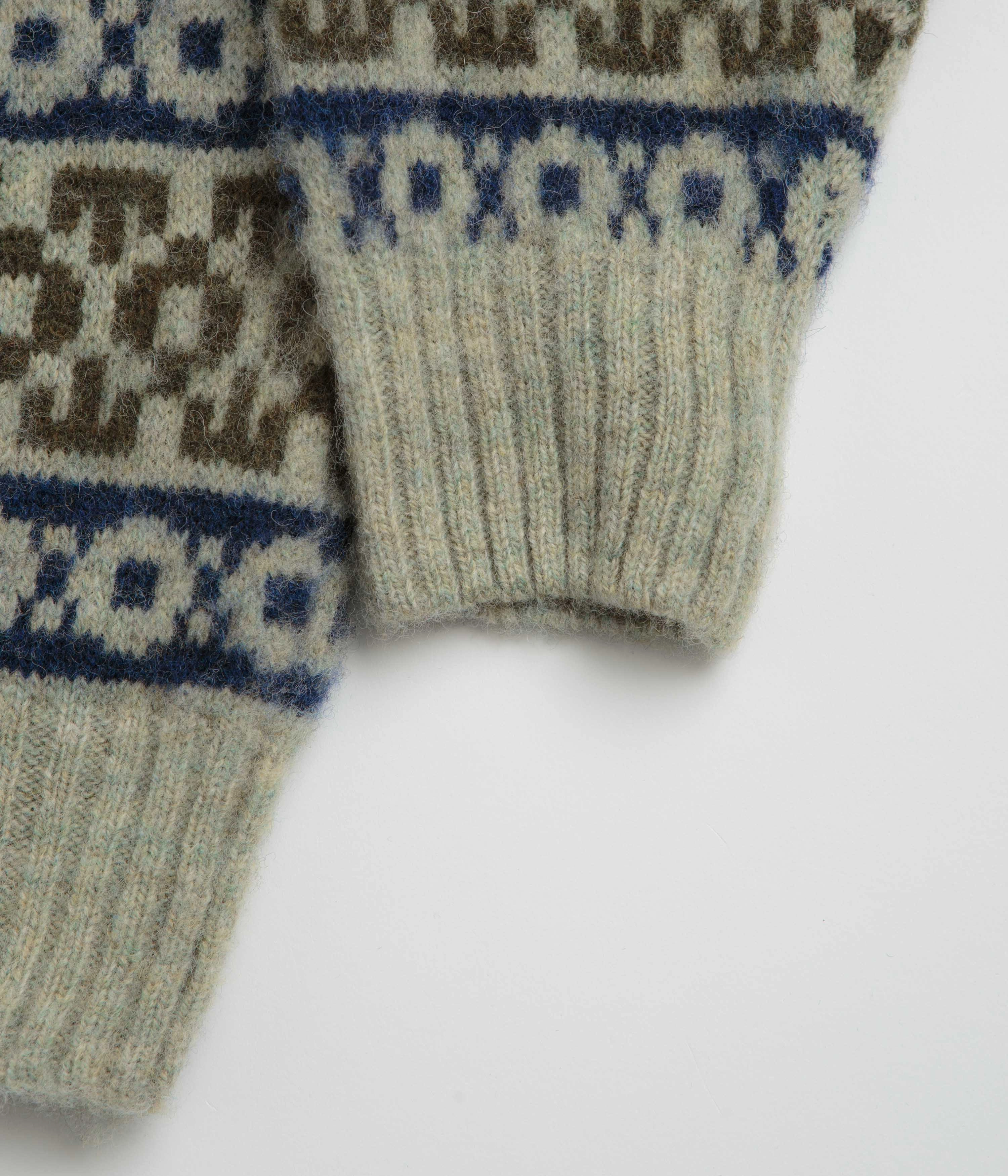 Norse Projects Jonas Scottish Lambswool Fair Isle Sweatshirt - Elm Layer Sporty