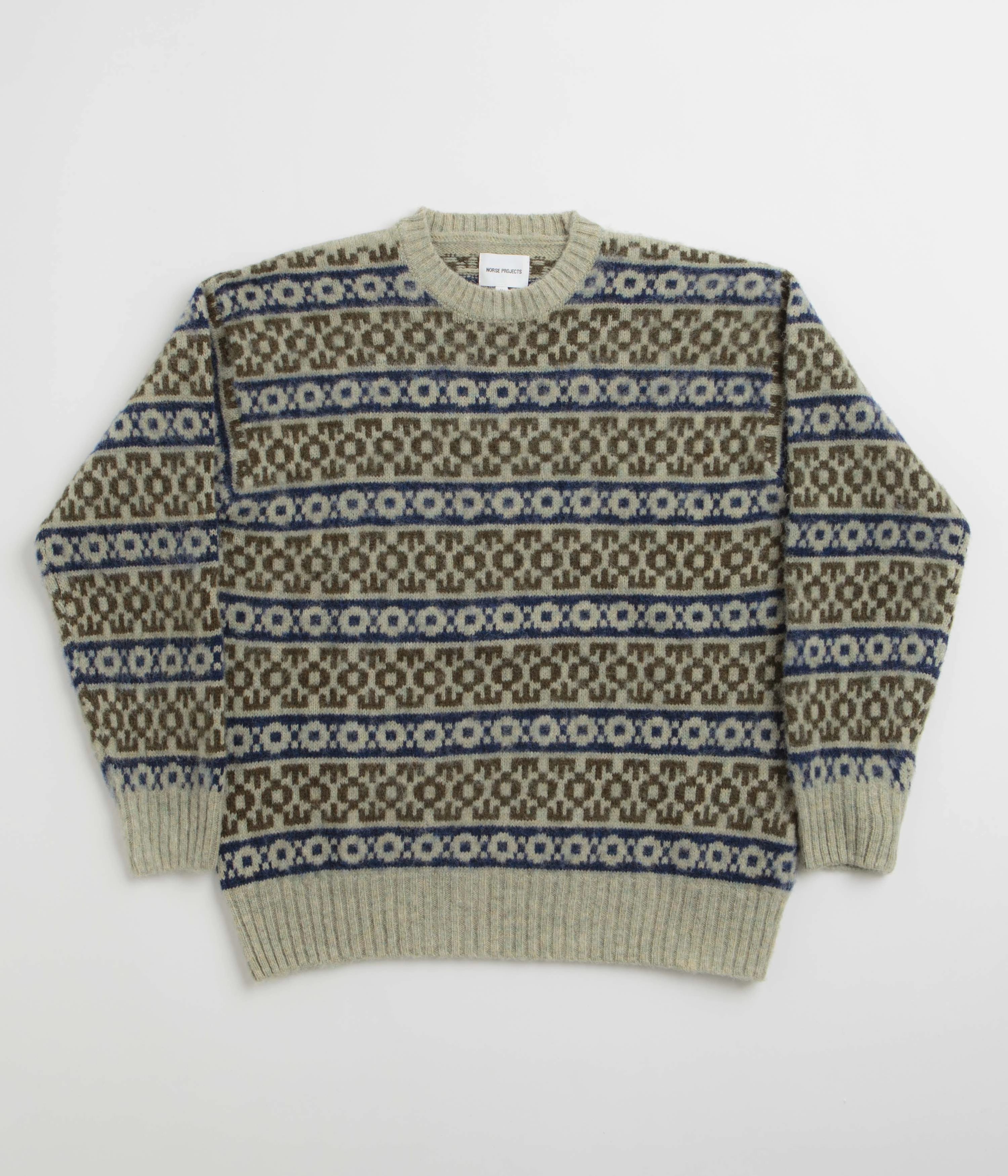 Norse Projects Jonas Scottish Lambswool Fair Isle Sweatshirt - Elm Cozy Style