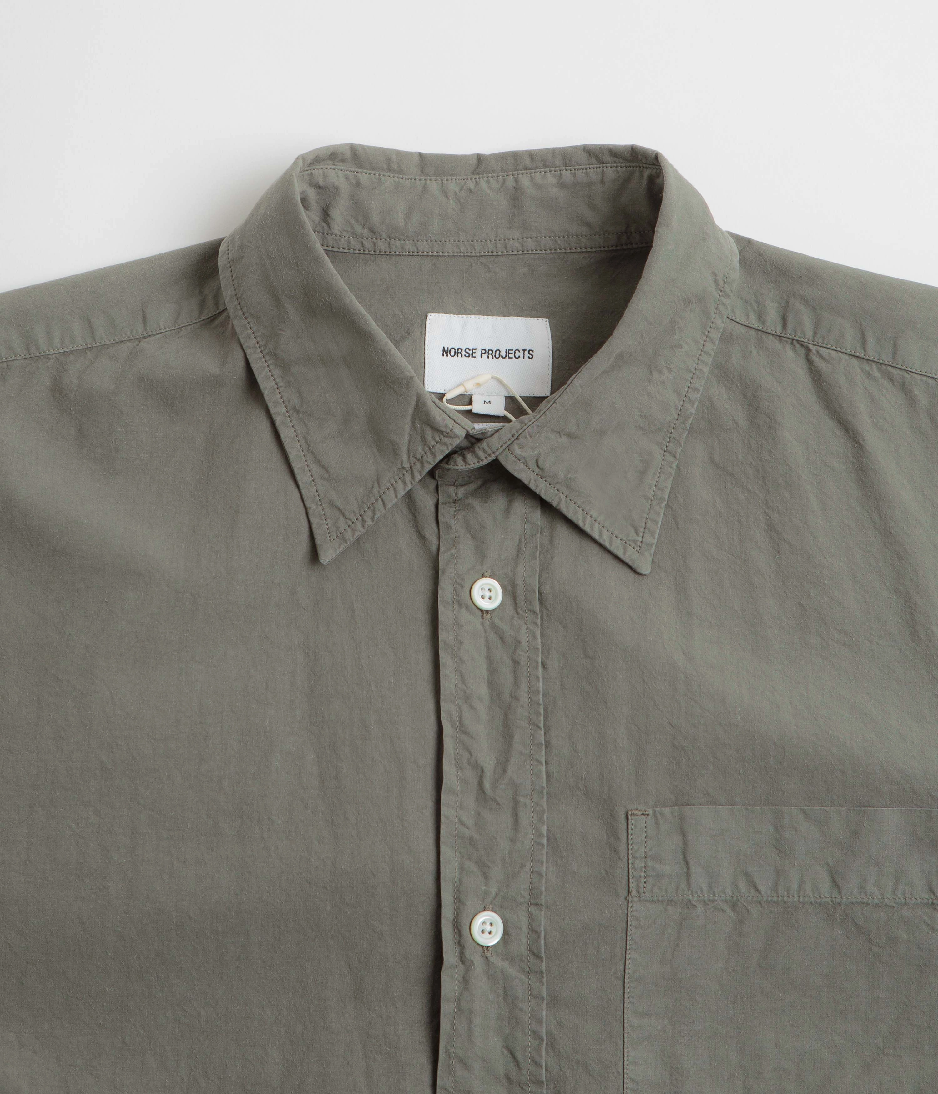 Norse Projects Ole Cotton Tencel Shirt - Mid Khaki Waffle Weave