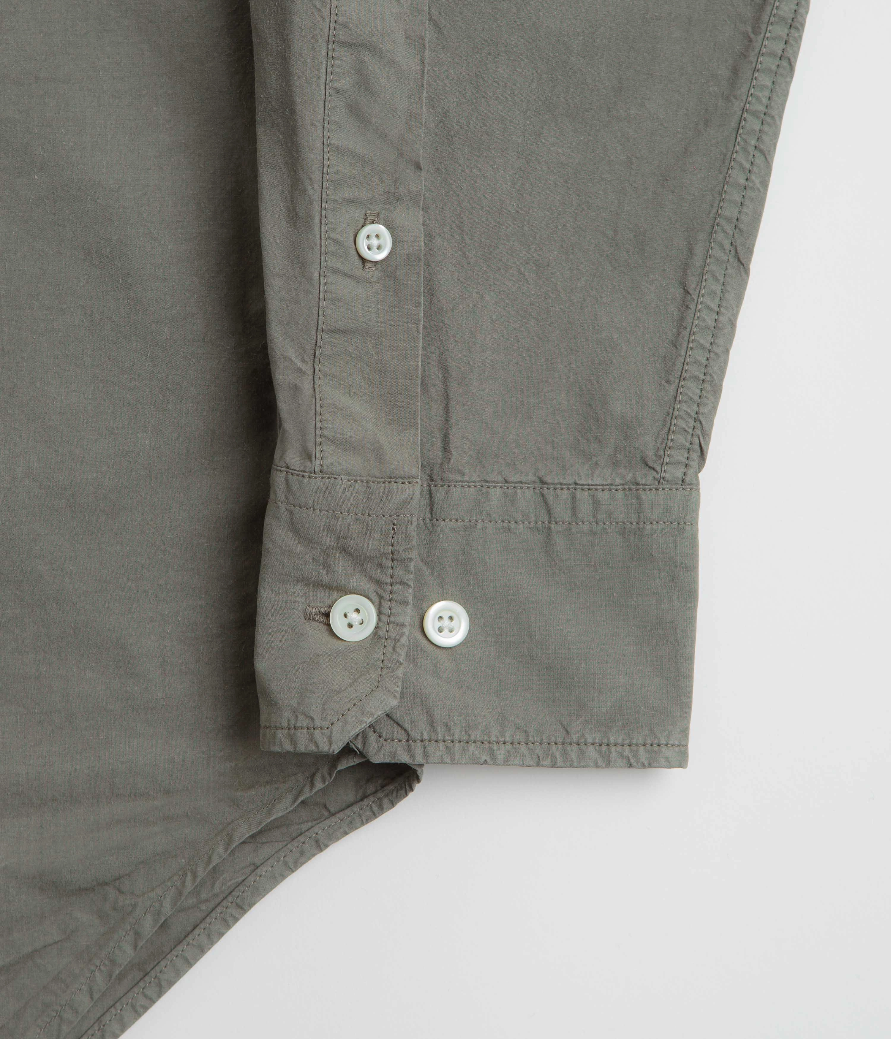 Norse Projects Ole Cotton Tencel Shirt - Mid Khaki Layered Collar