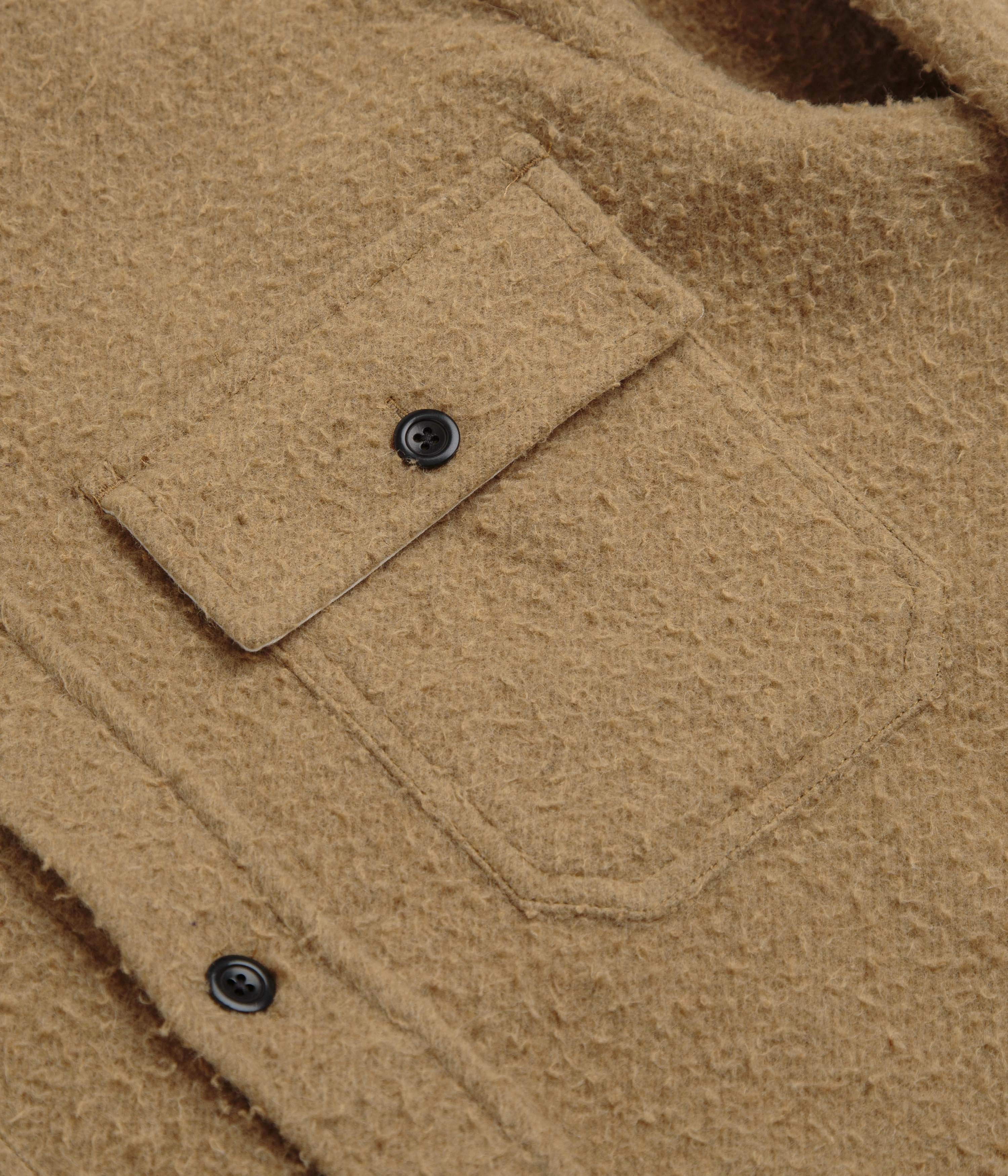 city lights suitable for fashion contests Norse Projects Silas Textured Cotton Wool Overshirt - Camel