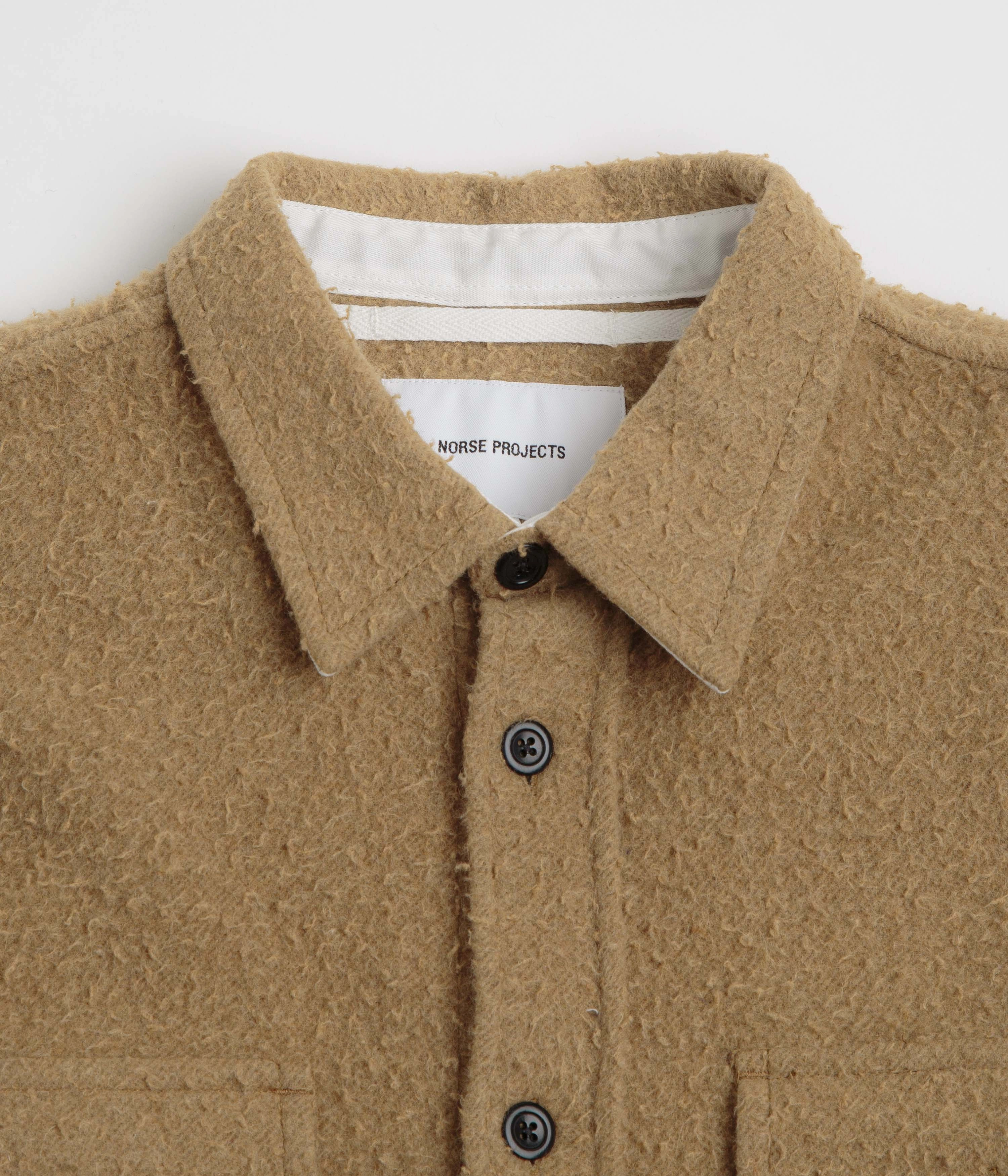 Weather Defense Norse Projects Silas Textured Cotton Wool Overshirt - Camel