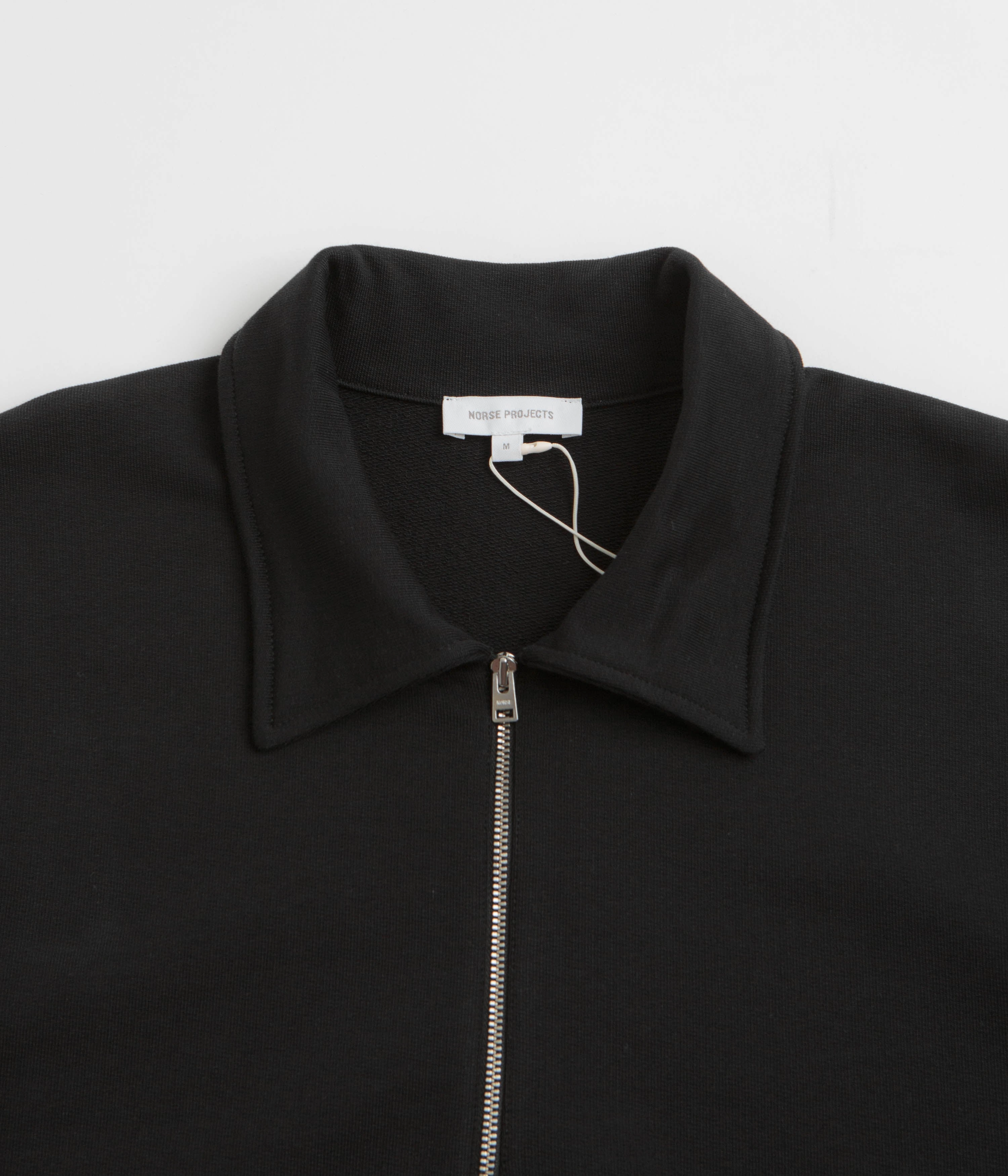 Norse Projects Standard Half Zip Sweatshirt - Black Adjustable Hood
