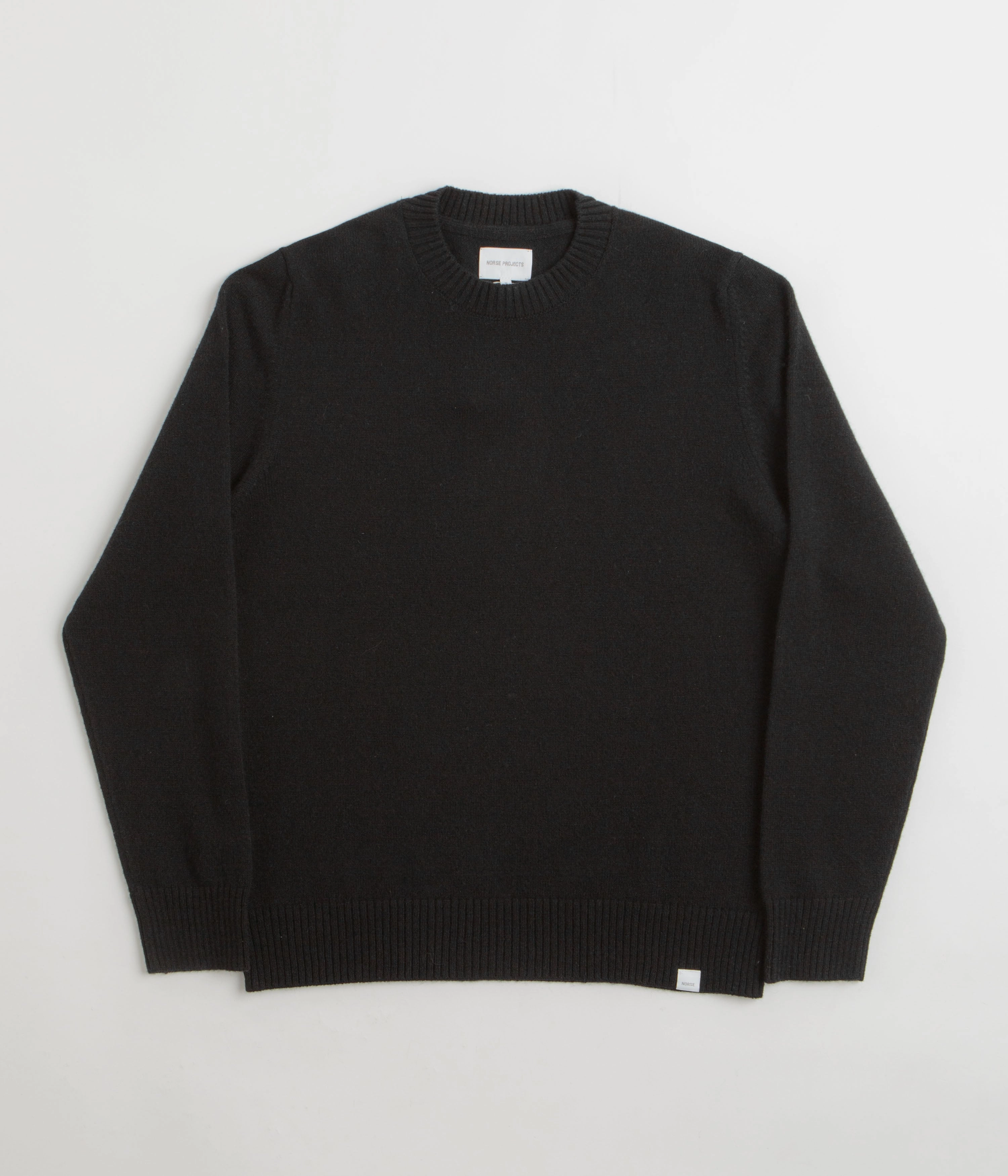 Norse Projects Standard Merino Crewneck Sweatshirt - Black High-Quality Fabric