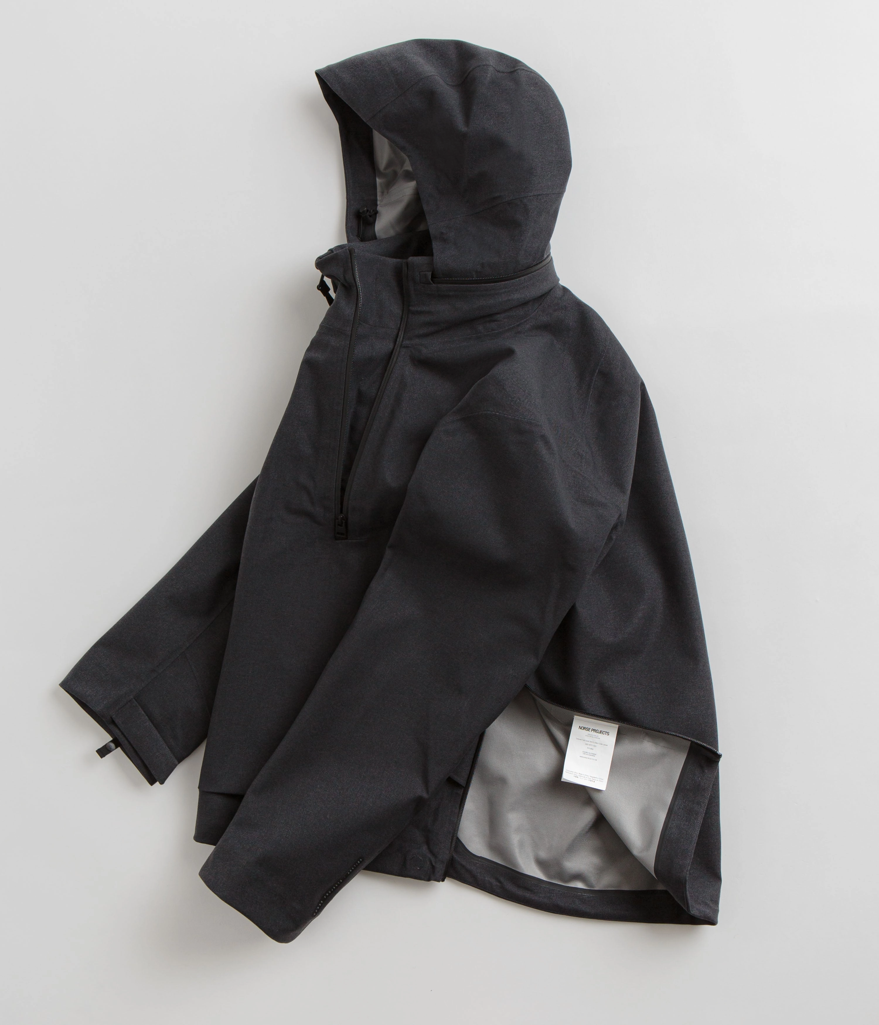Norse Projects Textured Twill Gore-Tex 3L Stand Collar Jacket - Charcoal Grey Save