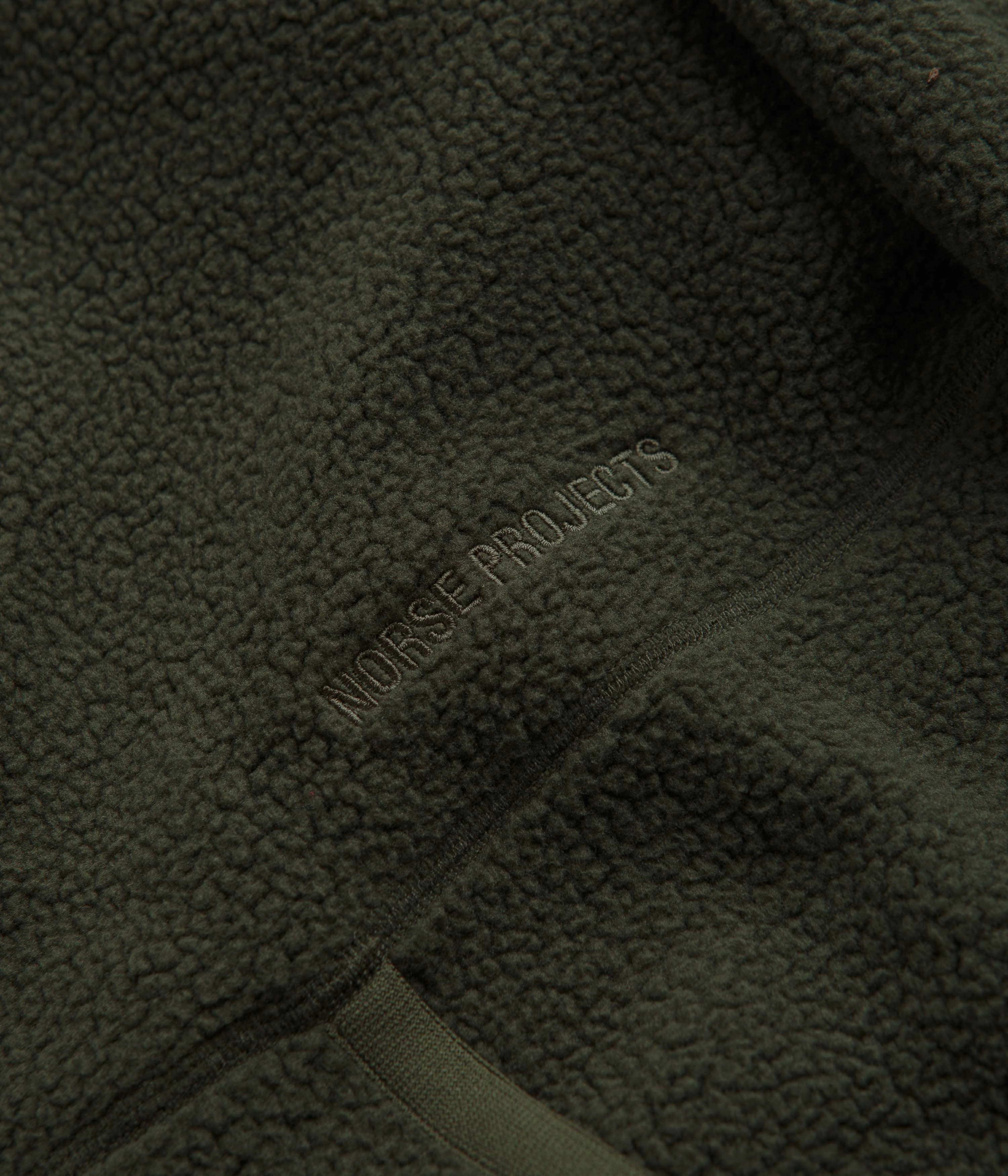 Norse Projects Tycho Pile Fleece Full Zip Jacket - Ivy Green Street Edge