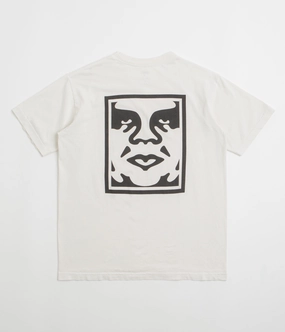 Obey Bold Icon Face T-Shirt - Pigment Chalk silk shirt Senior Style