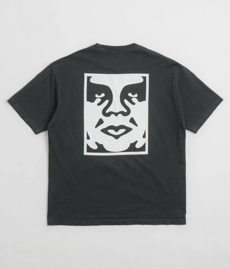 Prom look Half sleeve Obey Bold Icon Face T-Shirt - Pigment True Vintage Black
