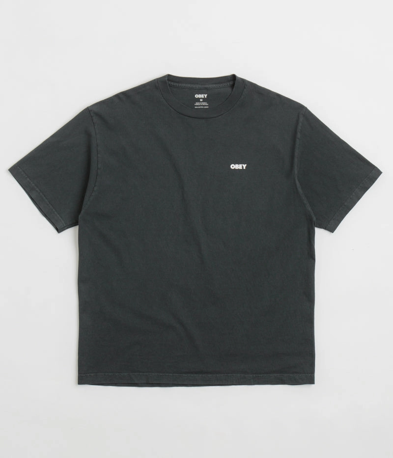 Obey Bold Icon Face T-Shirt - Pigment True Vintage Black Minimalist Look Presentation