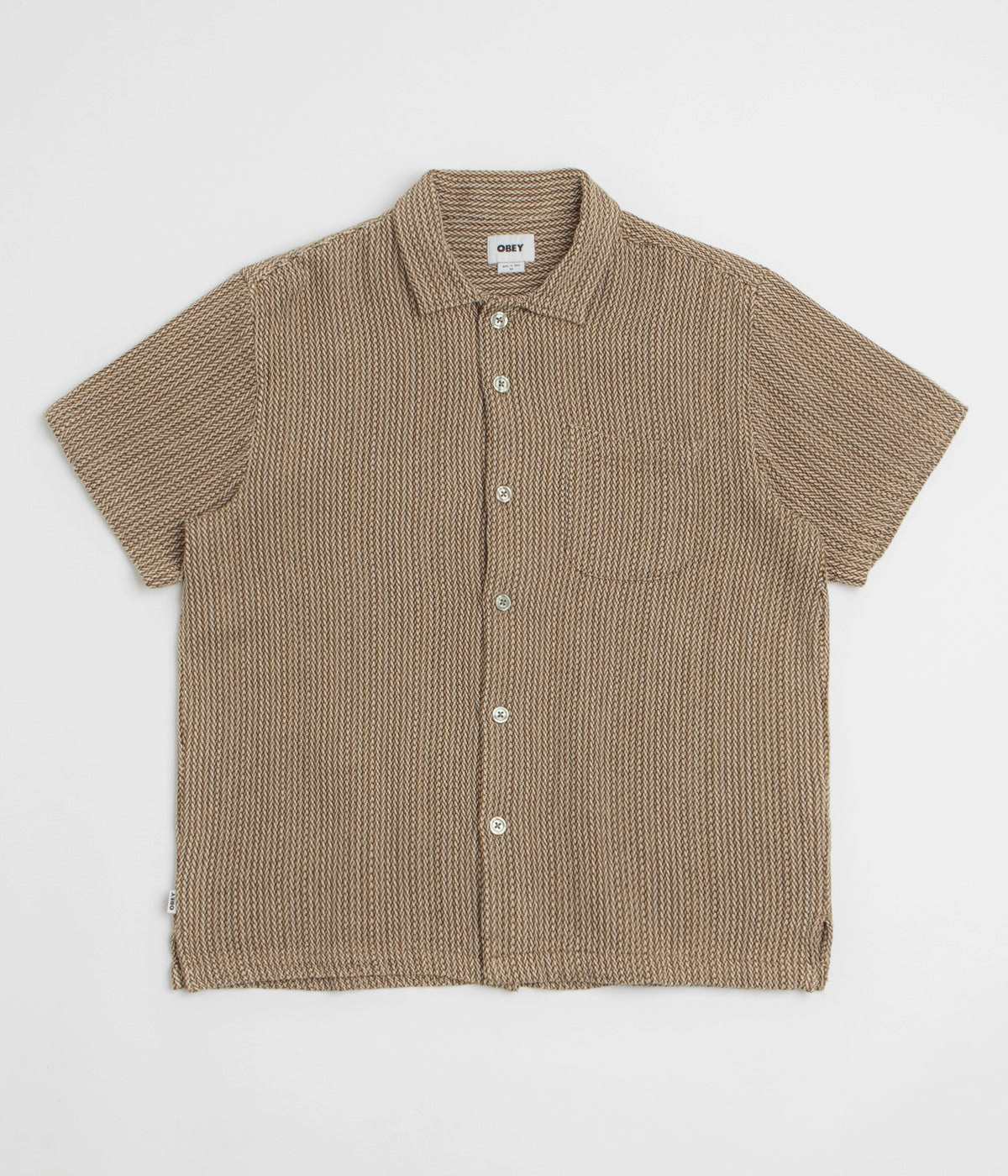 All-day Comfort Performance Fabric Obey Horace Short Sleeve Shirt - Unbleached Multi
