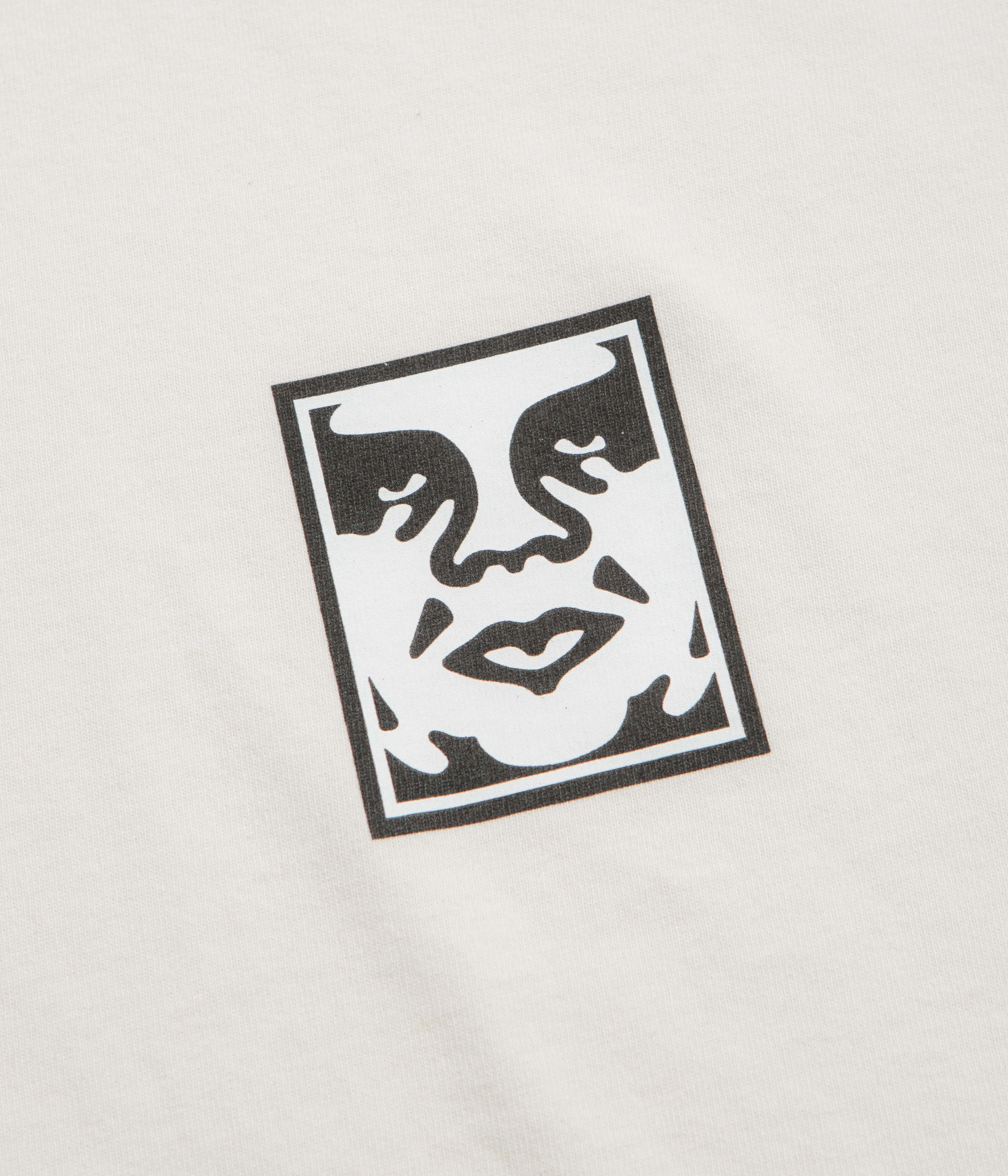 Resilient Collar Interlining Comfortable Obey Icon Face T-Shirt - Pigment Chalk