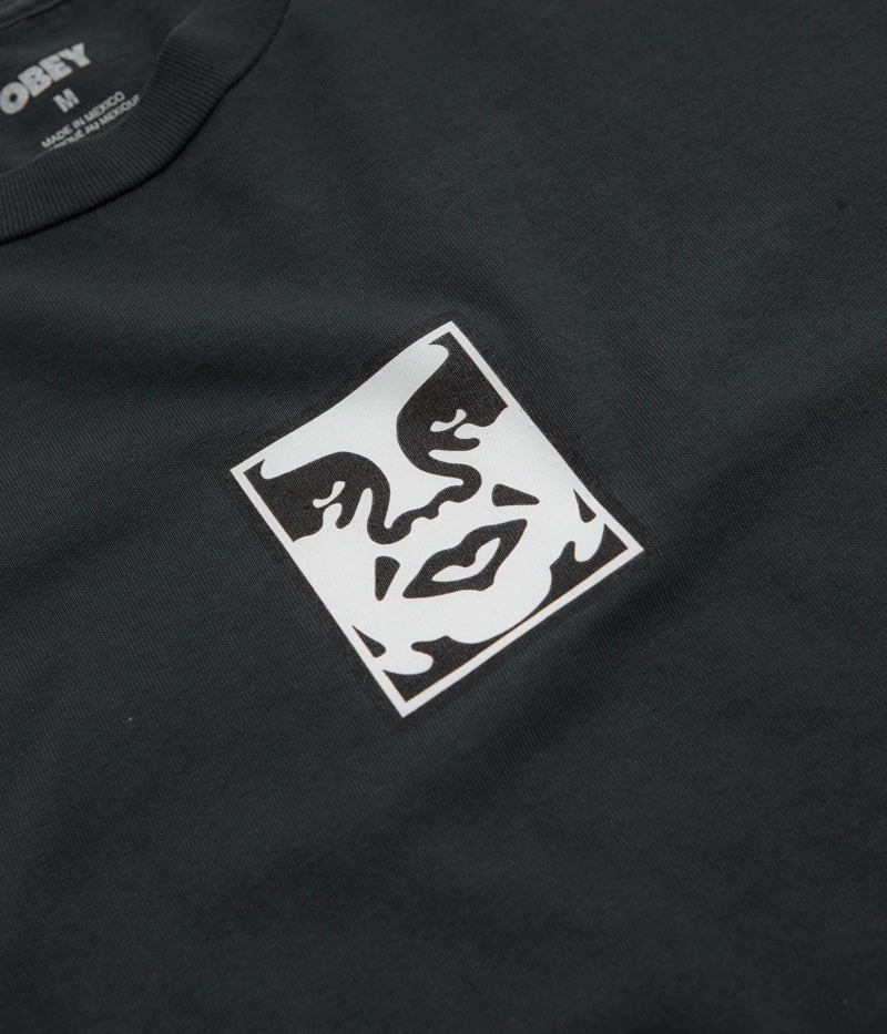 Obey Icon Face T-Shirt - Pigment True Vintage Black Durable Quality