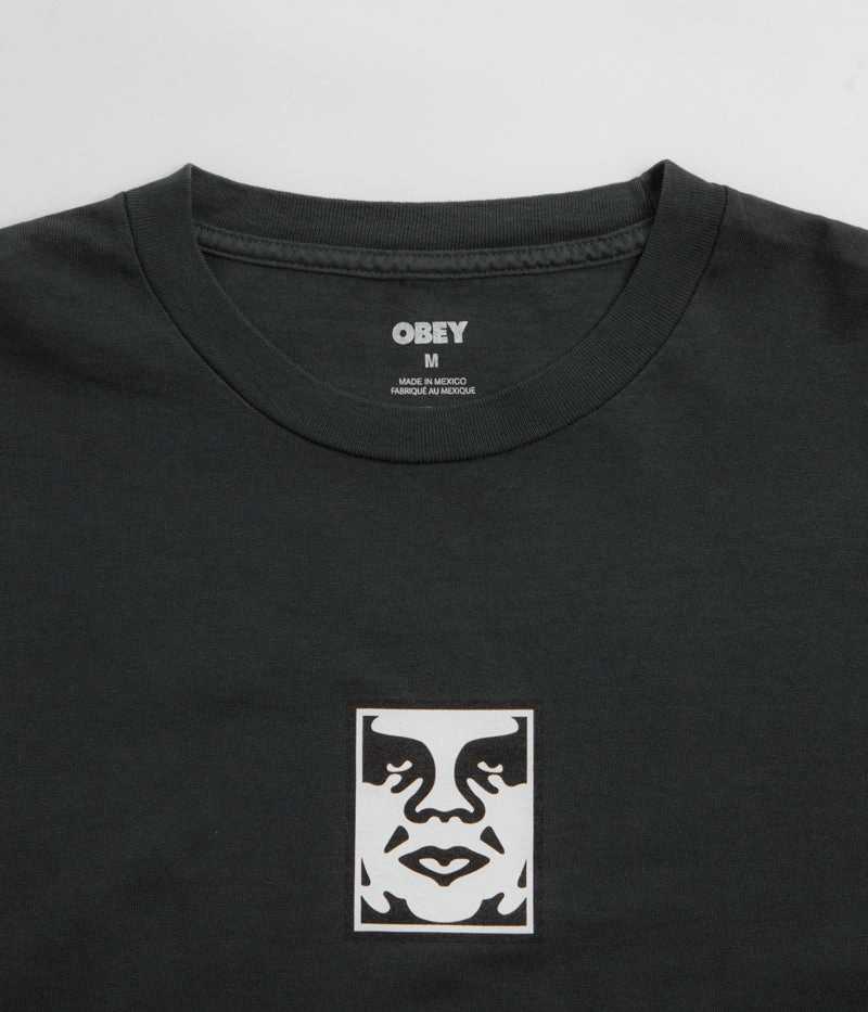 Mansion Obey Icon Face T-Shirt - Pigment True Vintage Black