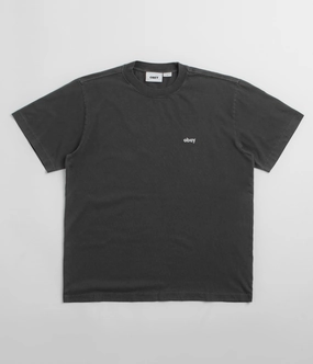 indoor activity park venue Obey Lowercase T-Shirt - Pigment Pirate Black