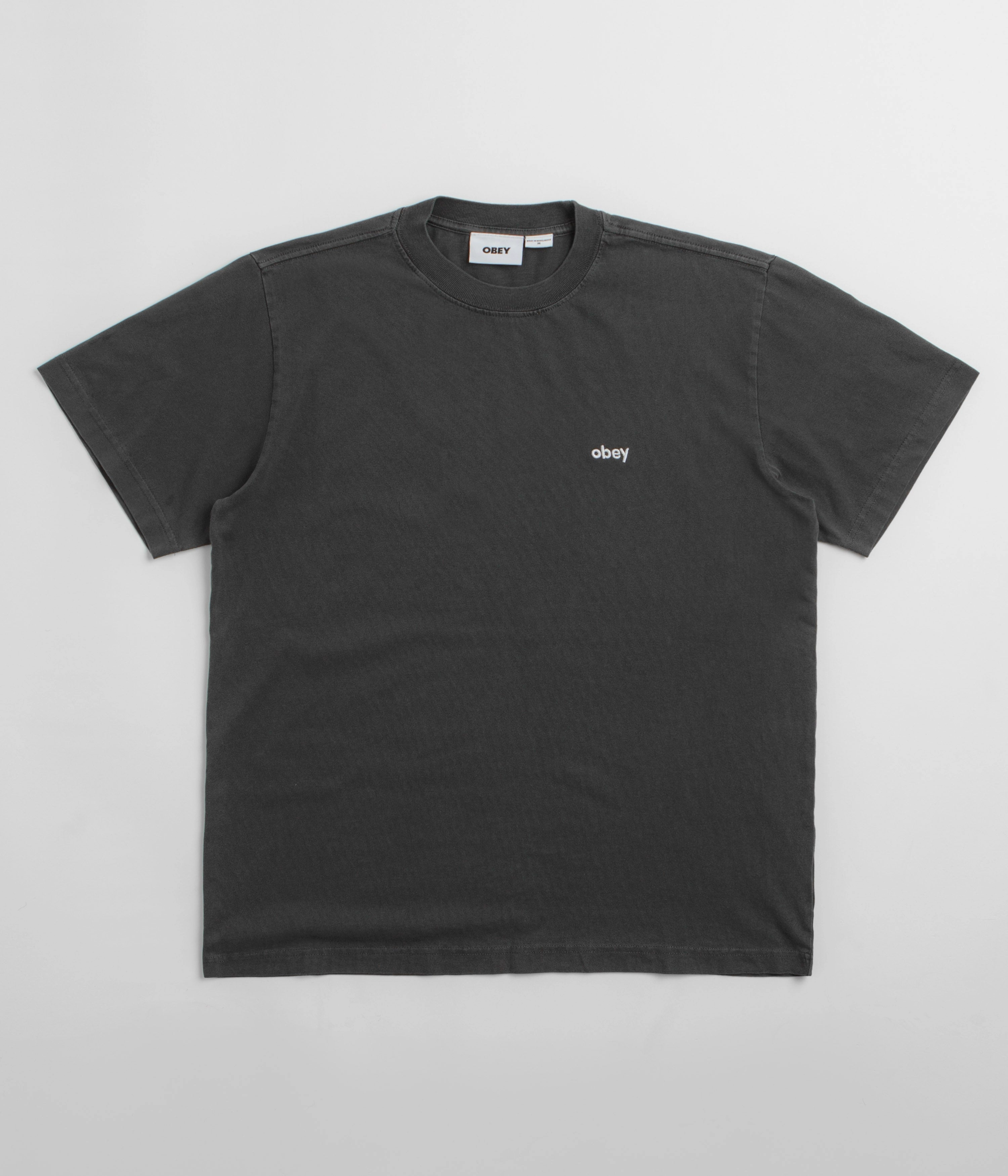 indoor activity park venue Obey Lowercase T-Shirt - Pigment Pirate Black