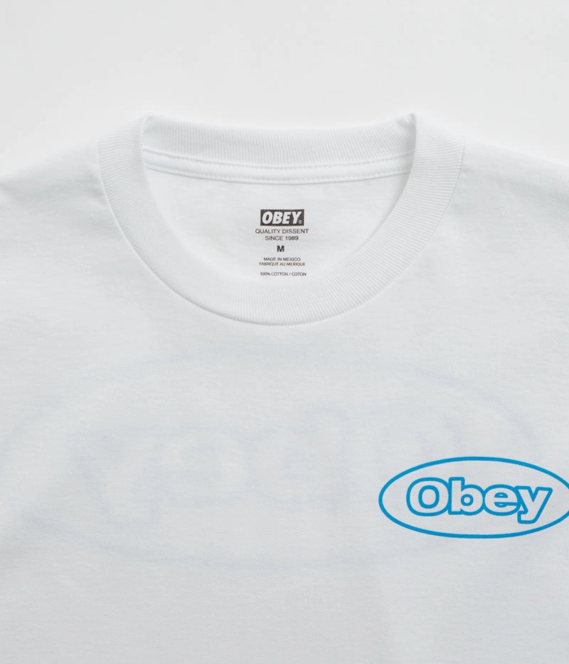 Button Down Obey Reaction T-Shirt - White