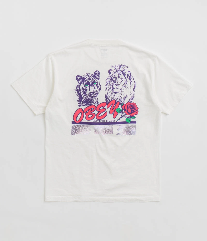bead Obey Unite & Fight T-Shirt - Pigment Vintage White