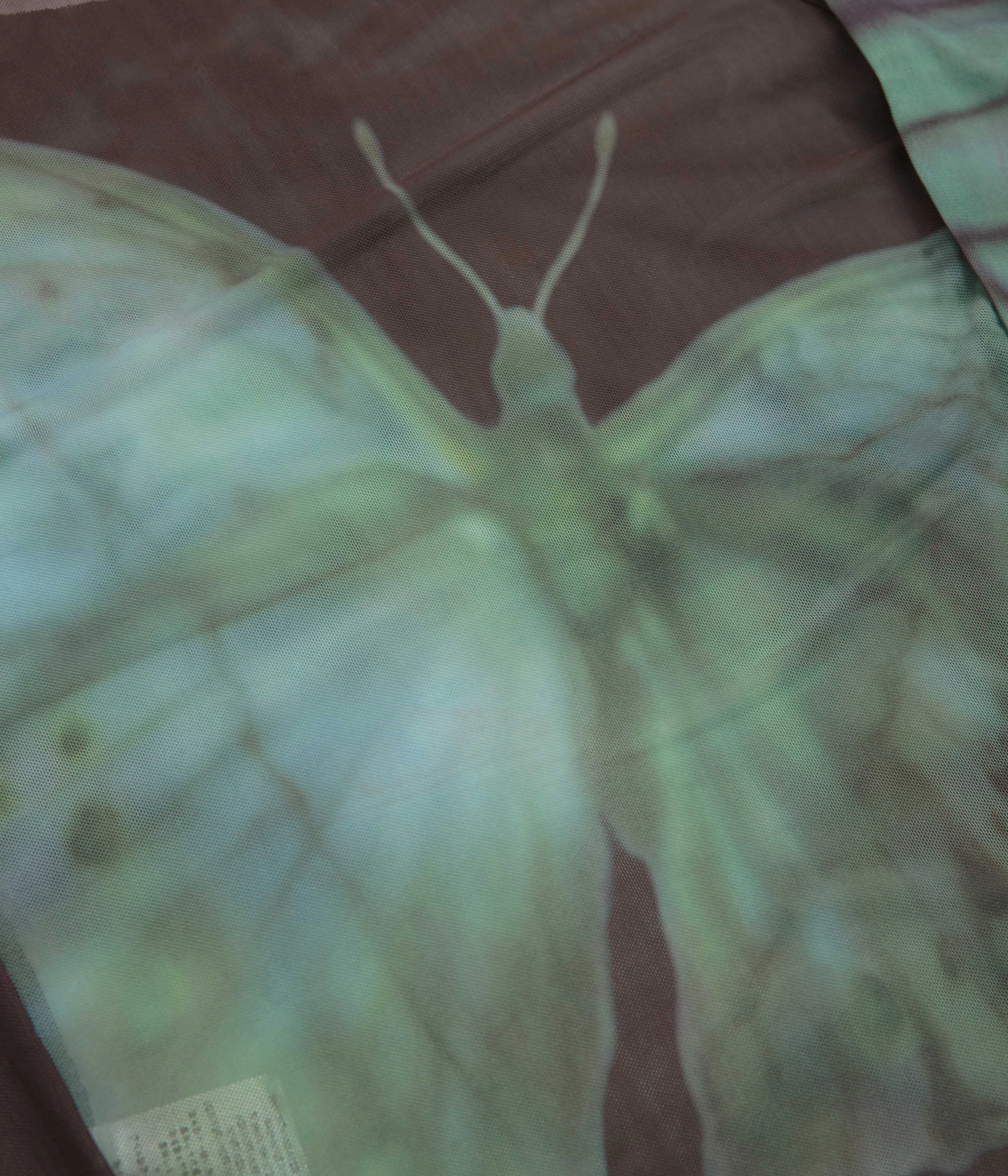 Yardsale Butterfly Mesh Long Sleeve T-Shirt - Black Reinforced Seams